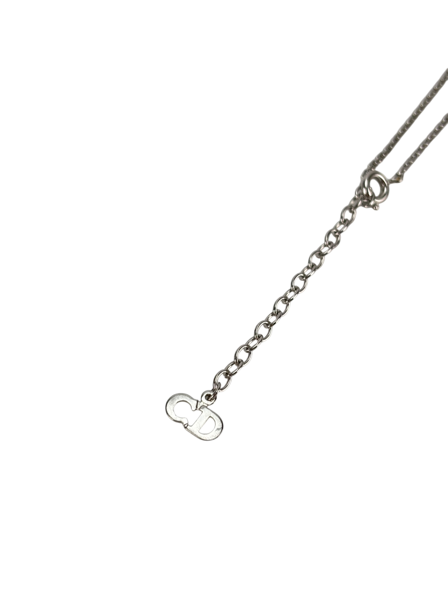 CHRISTIAN DIOR - Silver CD logo Necklace