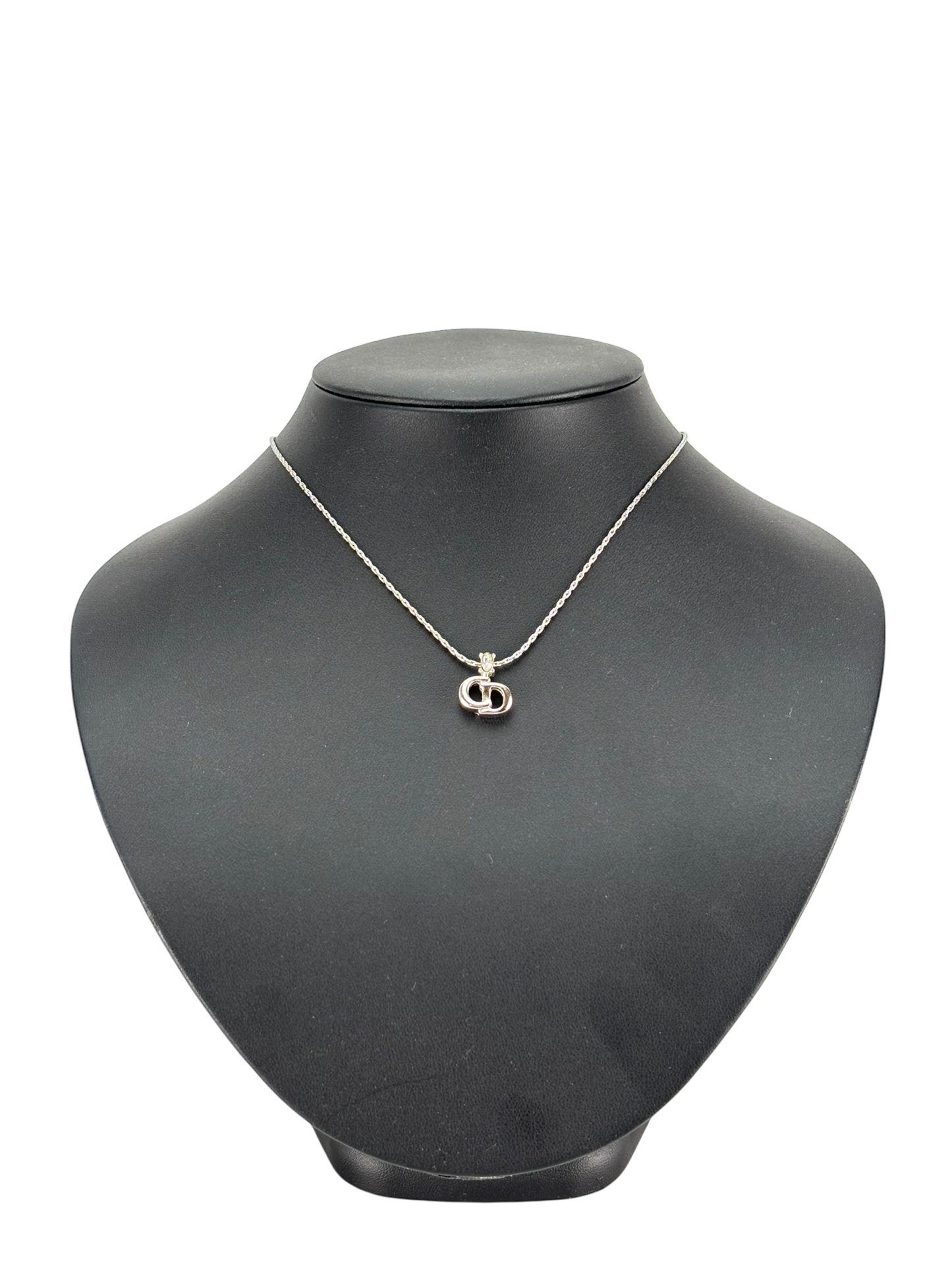 CHRISTIAN DIOR - Silver CD logo Necklace