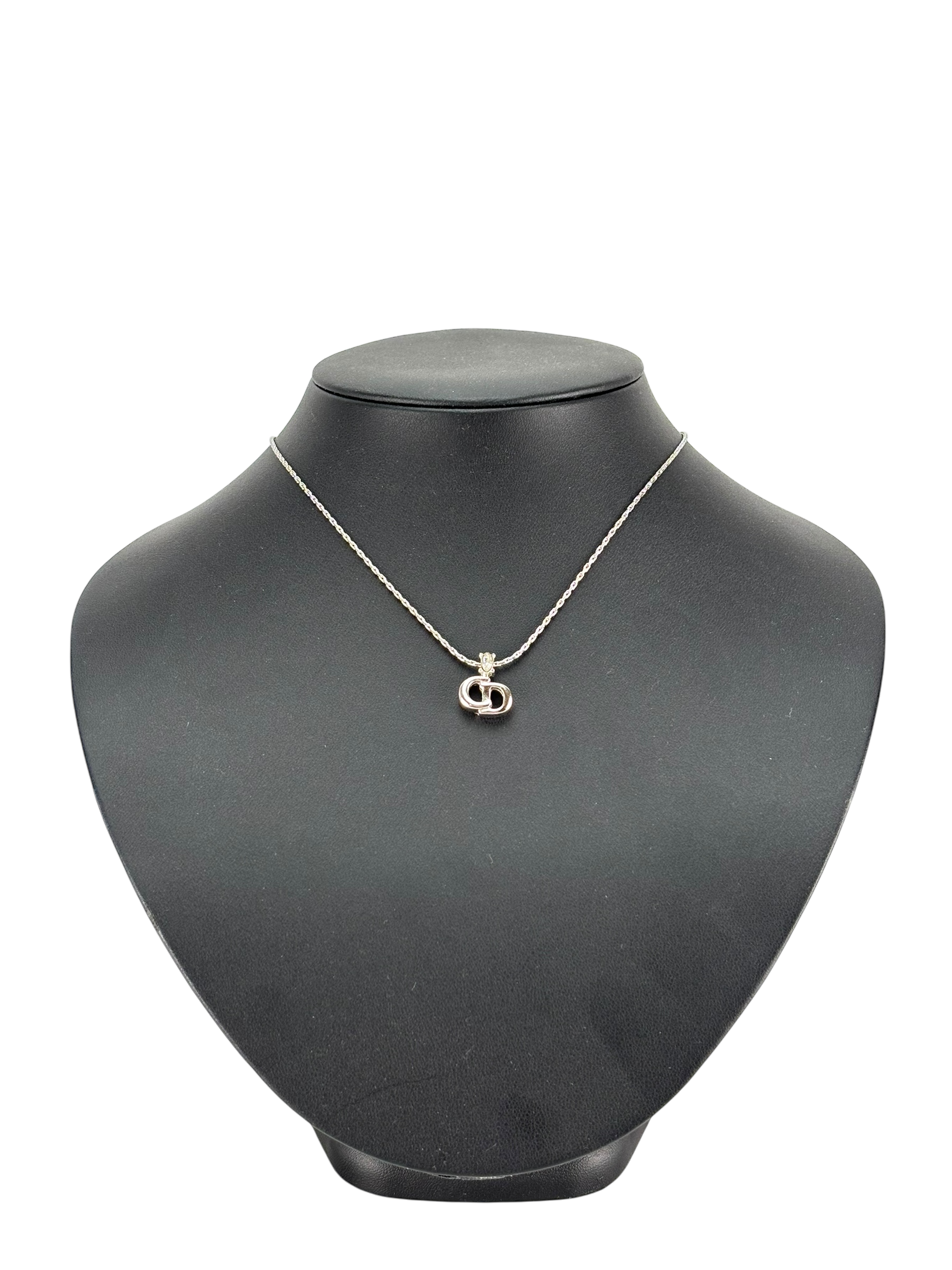 CHRISTIAN DIOR - Silver CD logo Necklace