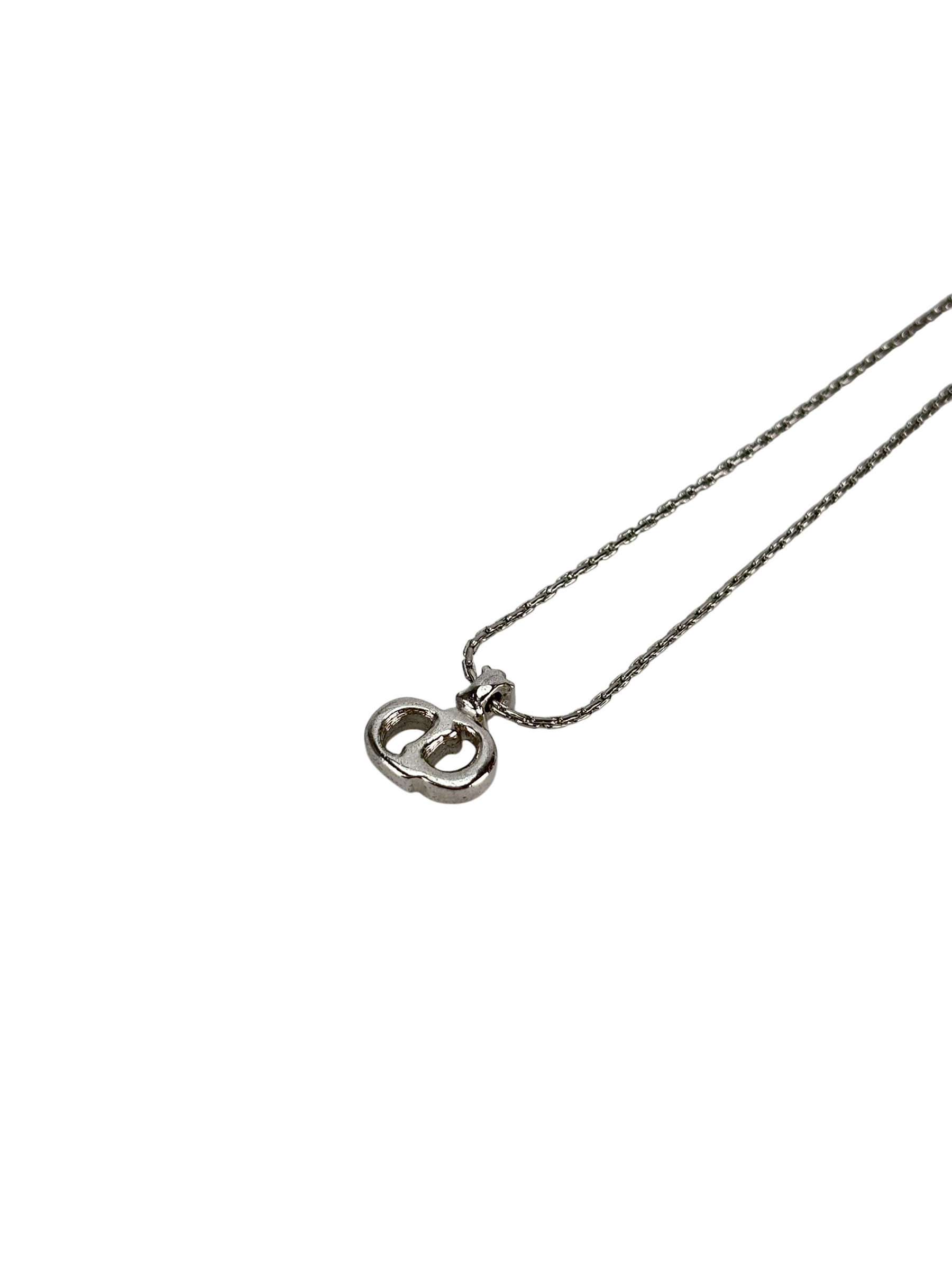 CHRISTIAN DIOR - Silver CD logo Necklace