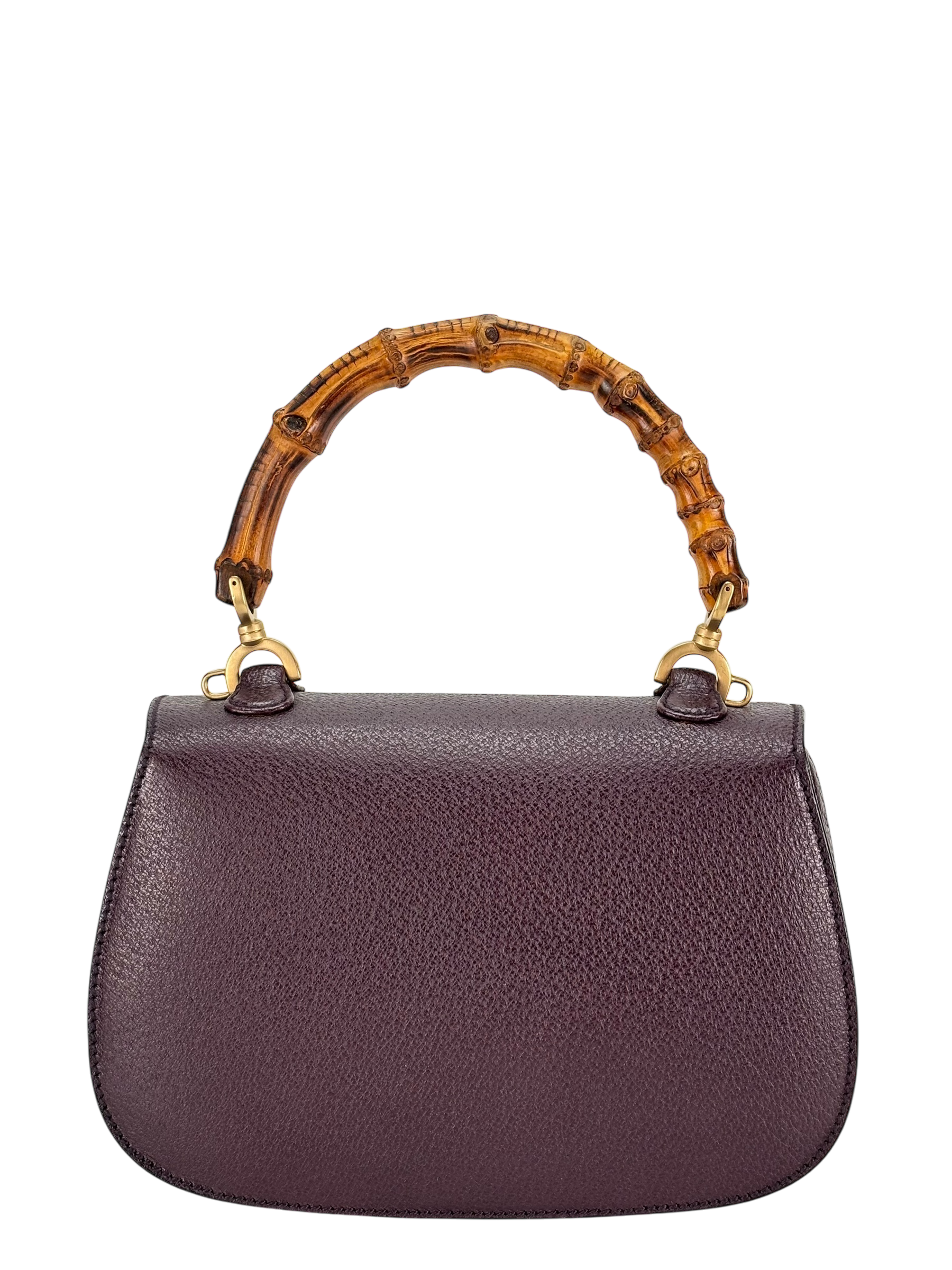 GUCCI - Purple Lambskin Bamboo Hand Bag