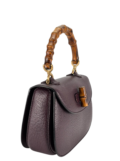 GUCCI - Purple Lambskin Bamboo Hand Bag
