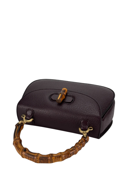 GUCCI - Purple Lambskin Bamboo Hand Bag