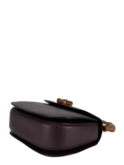 GUCCI - Purple Lambskin Bamboo Hand Bag