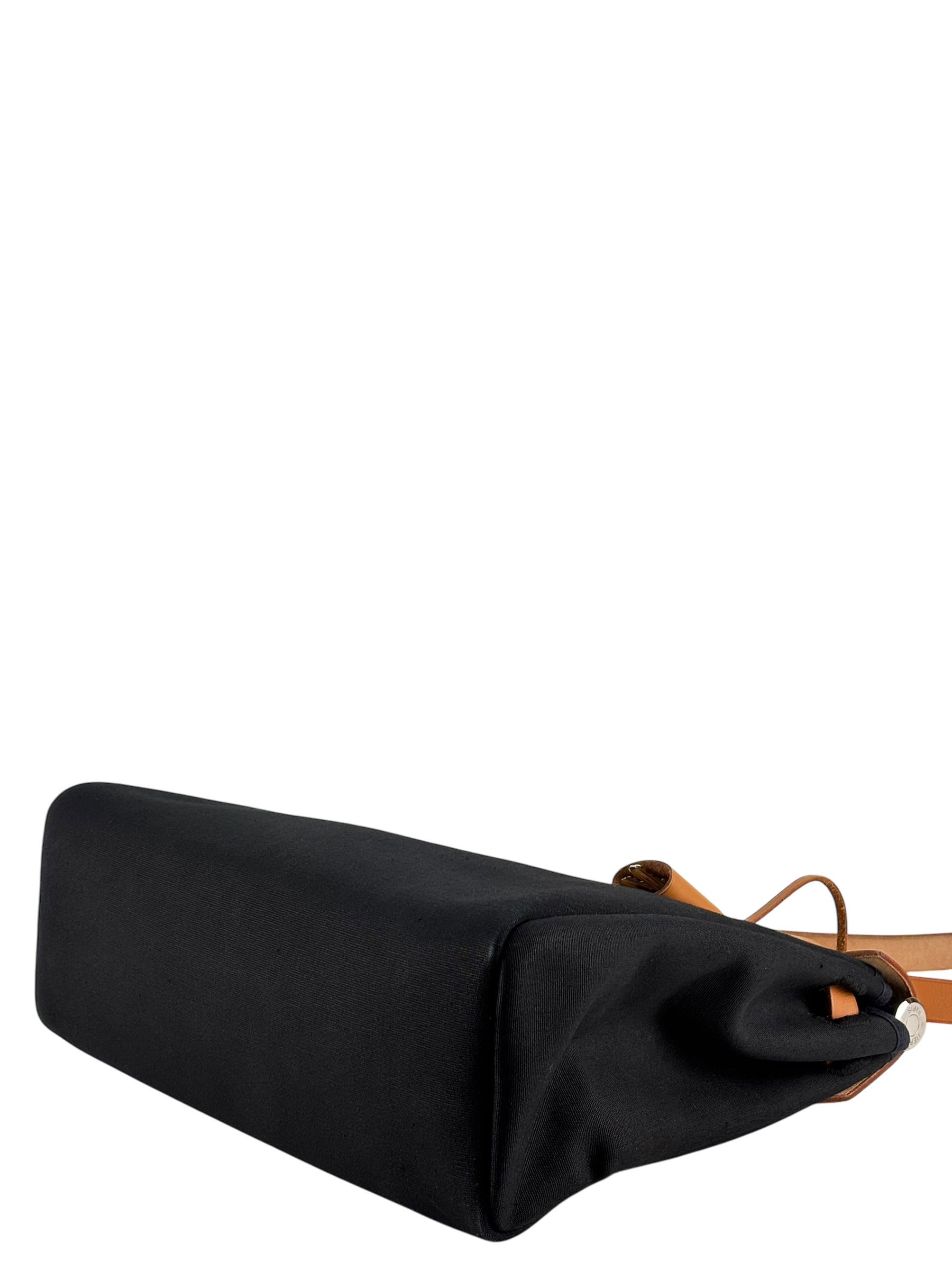 HERMES - Herbag Zip 31 (PM) Black Toile Palladium Hardware