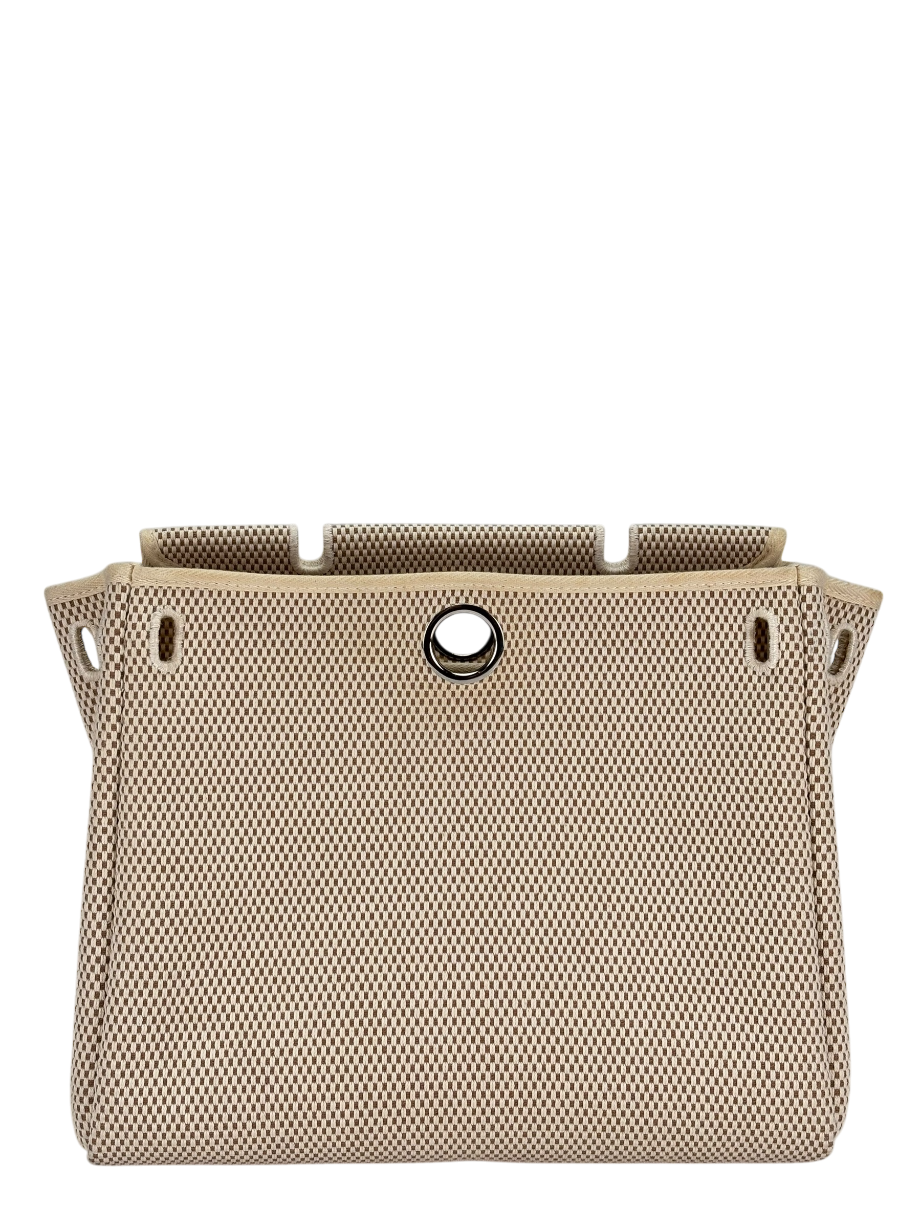HERMES - Herbag Zip 31 (PM) Black Toile Palladium Hardware