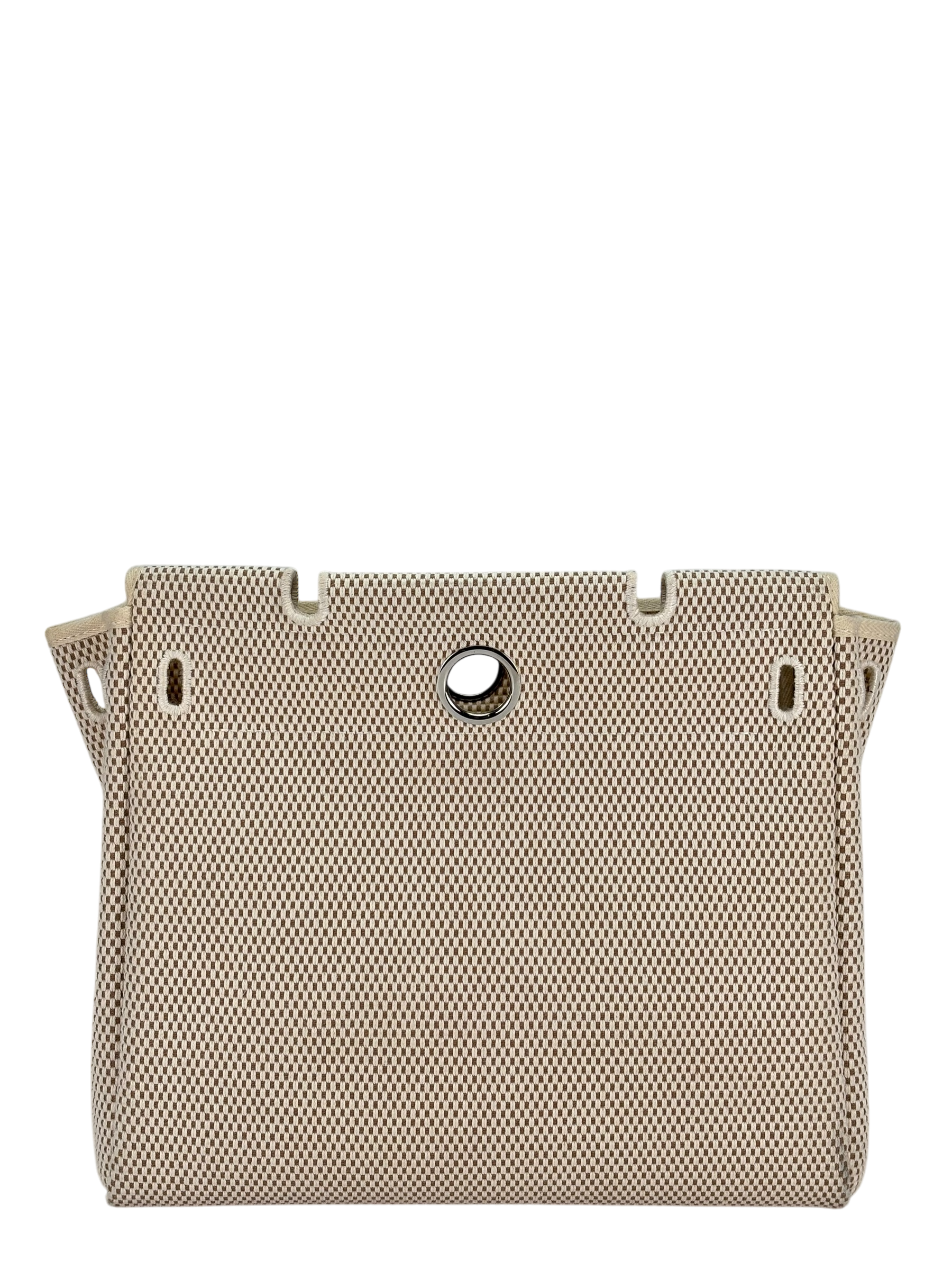 HERMES - Herbag Zip 31 (PM) Black Toile Palladium Hardware