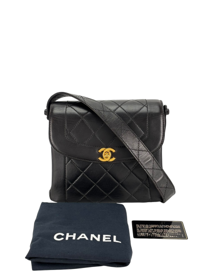 CHANEL - Black Lambskin Diana Shoulder Bag