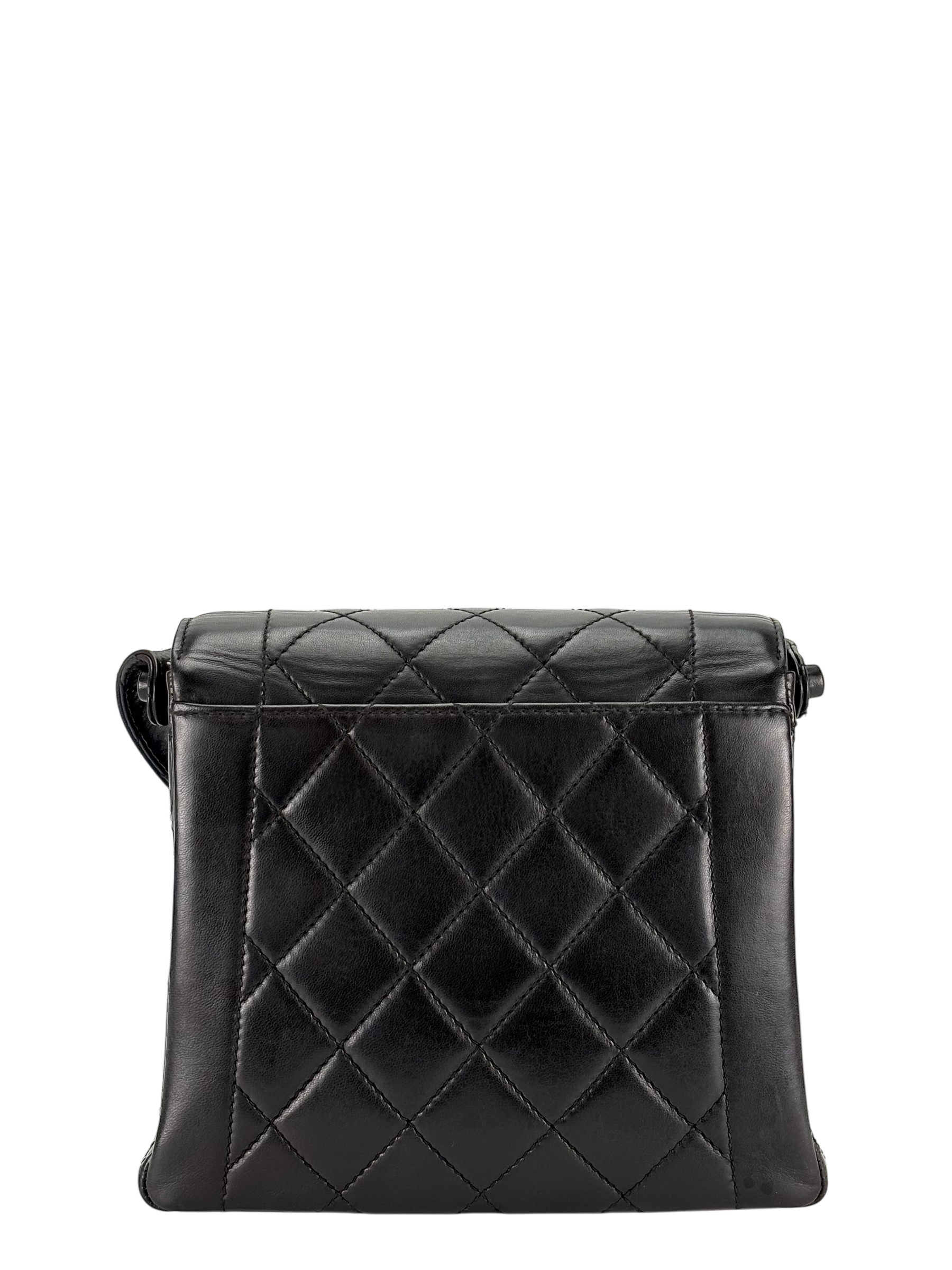 CHANEL - Black Lambskin Diana Shoulder Bag