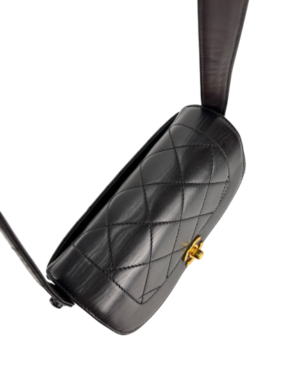 CHANEL - Black Lambskin Diana Shoulder Bag
