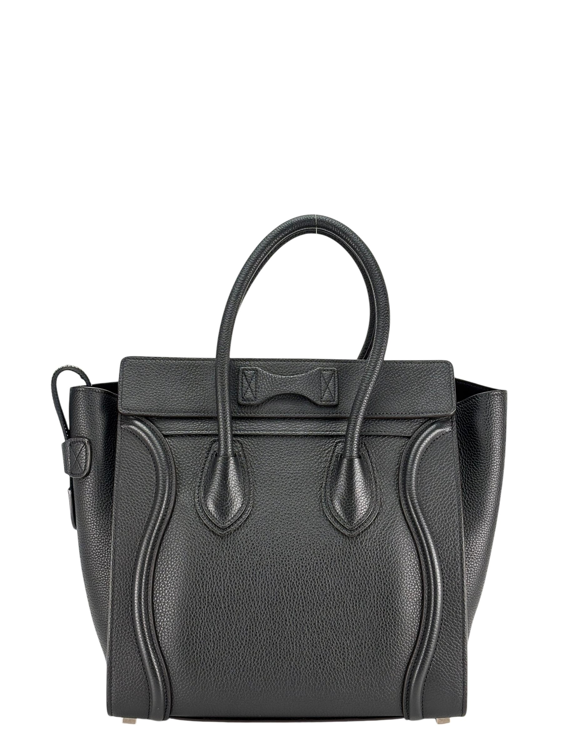 CELINE - Micro Luggage handbag in Drummed Calfskin Black 