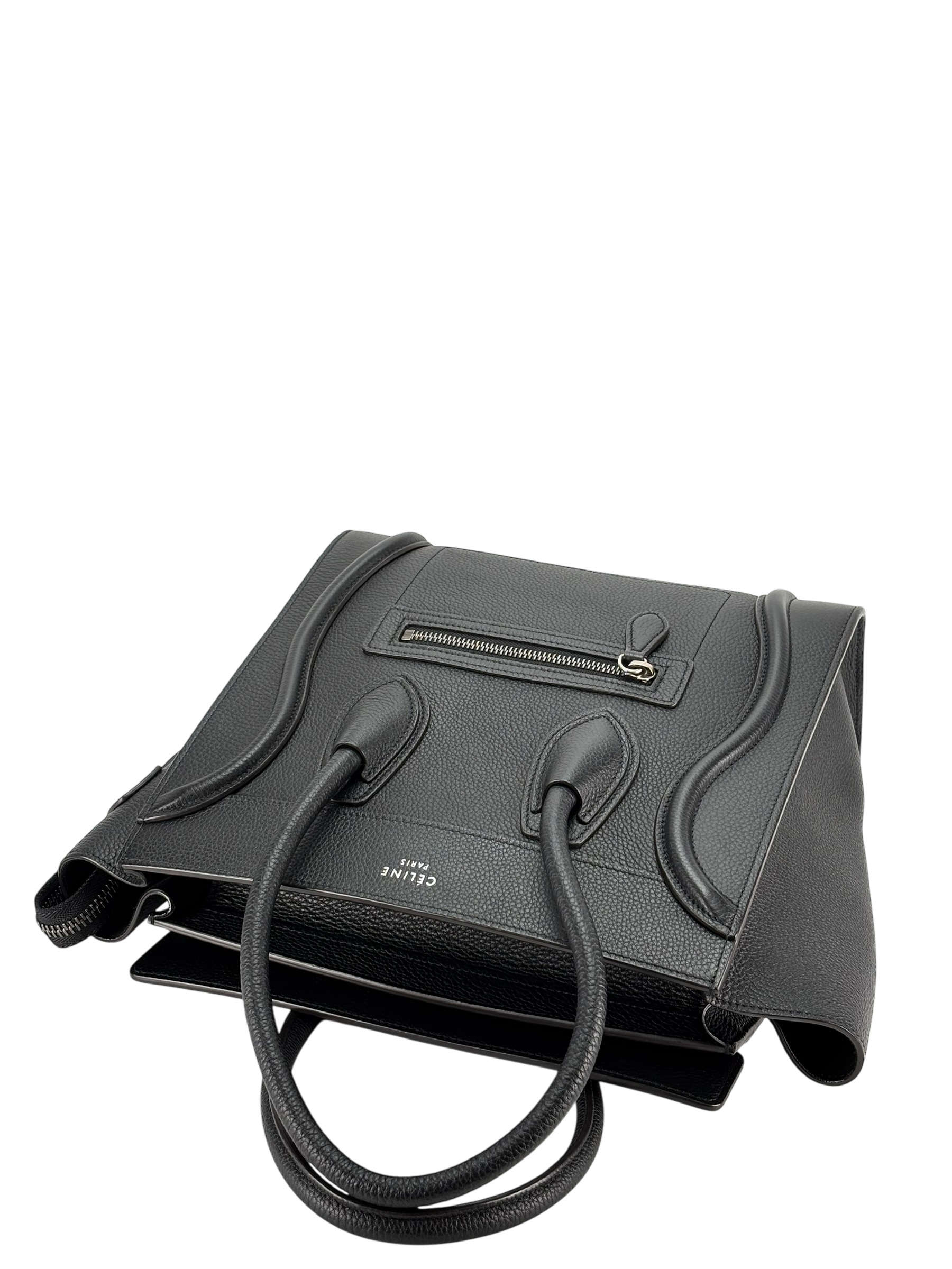 CELINE - Micro Luggage handbag in Drummed Calfskin Black 