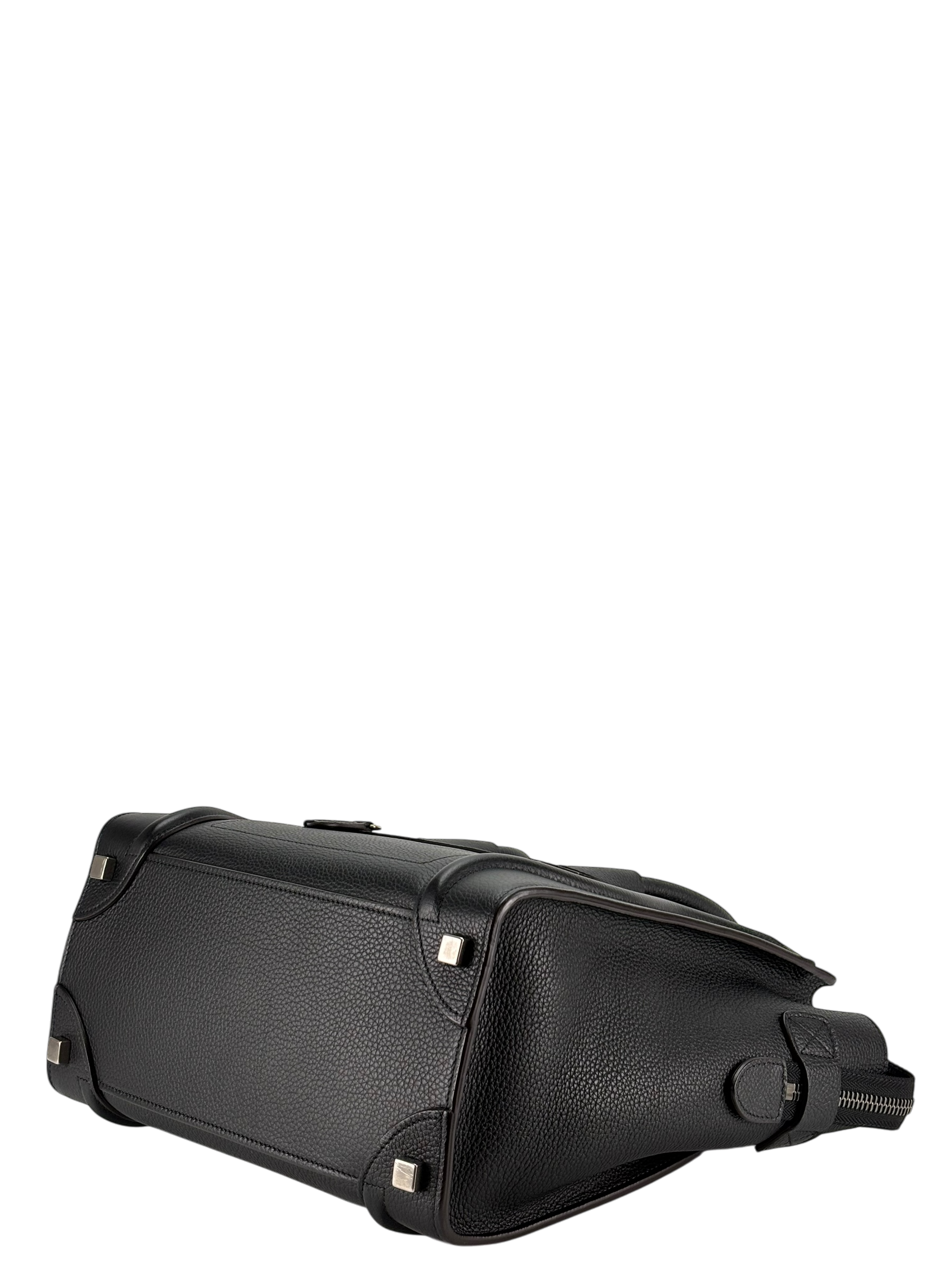 CELINE - Micro Luggage handbag in Drummed Calfskin Black 