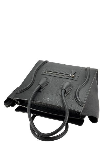 CELINE - Micro Luggage handbag in Drummed Calfskin Black 