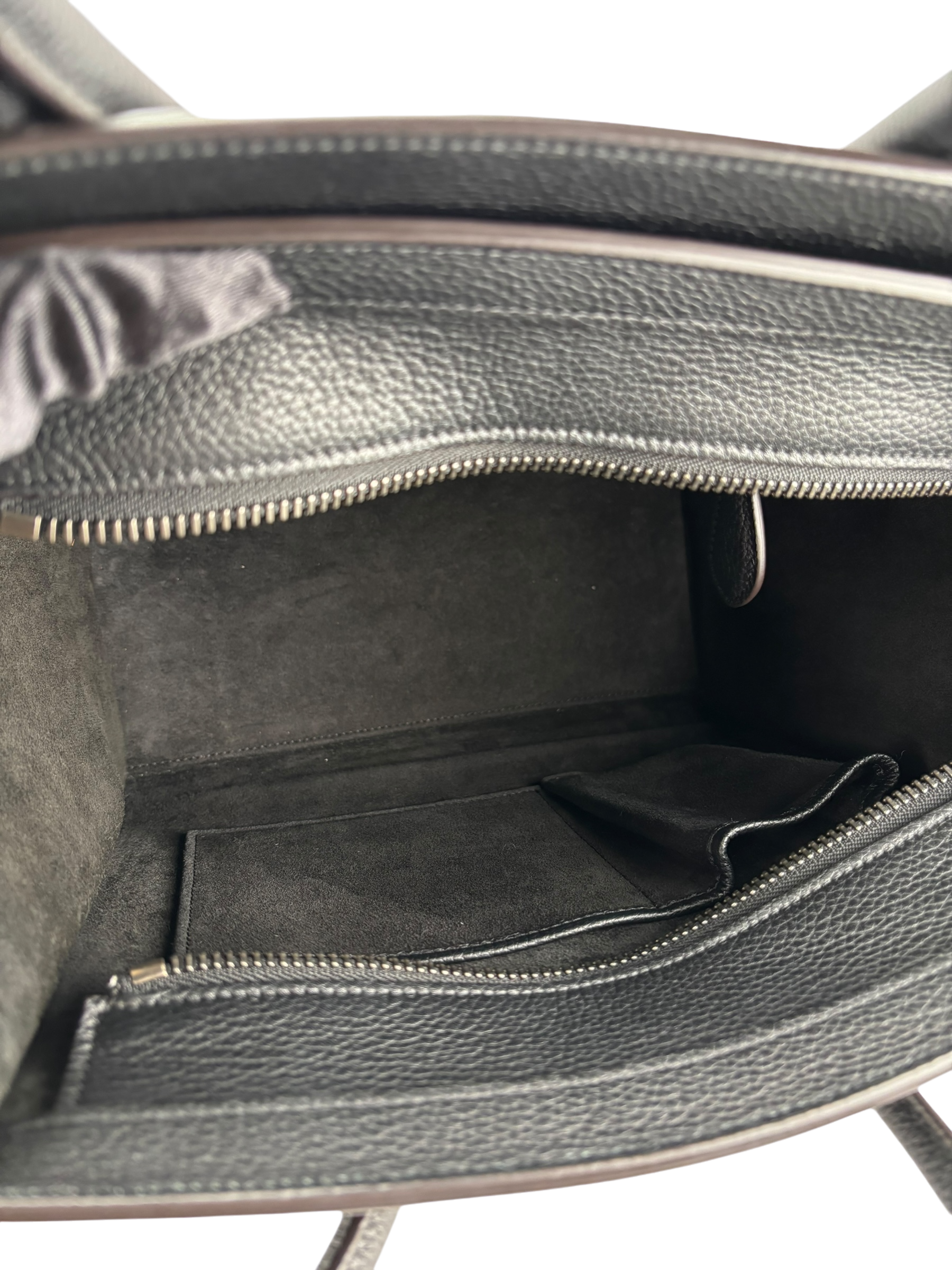 CELINE - Micro Luggage handbag in Drummed Calfskin Black 