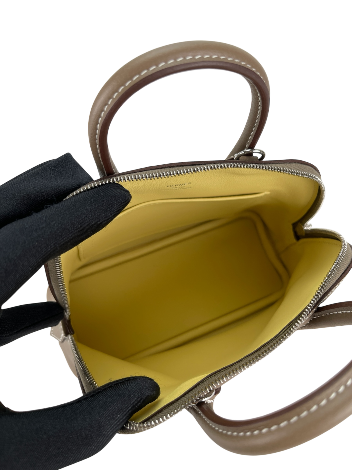 HERMES - Mini Bolide 1923 Etoupe Evercolor Palladium Hardware