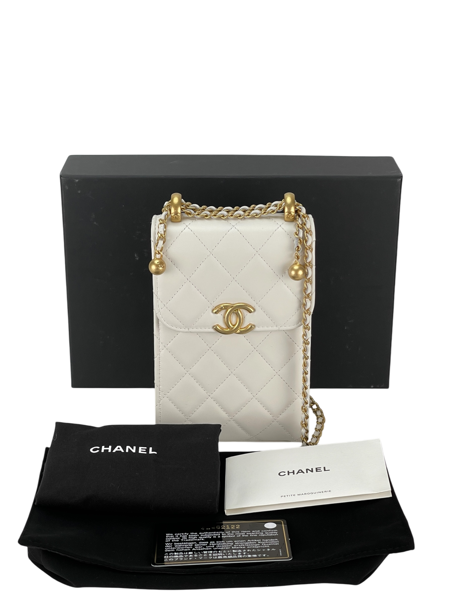 CHANEL - Matelasse Phone Case Pochette Bag Gold Hardware