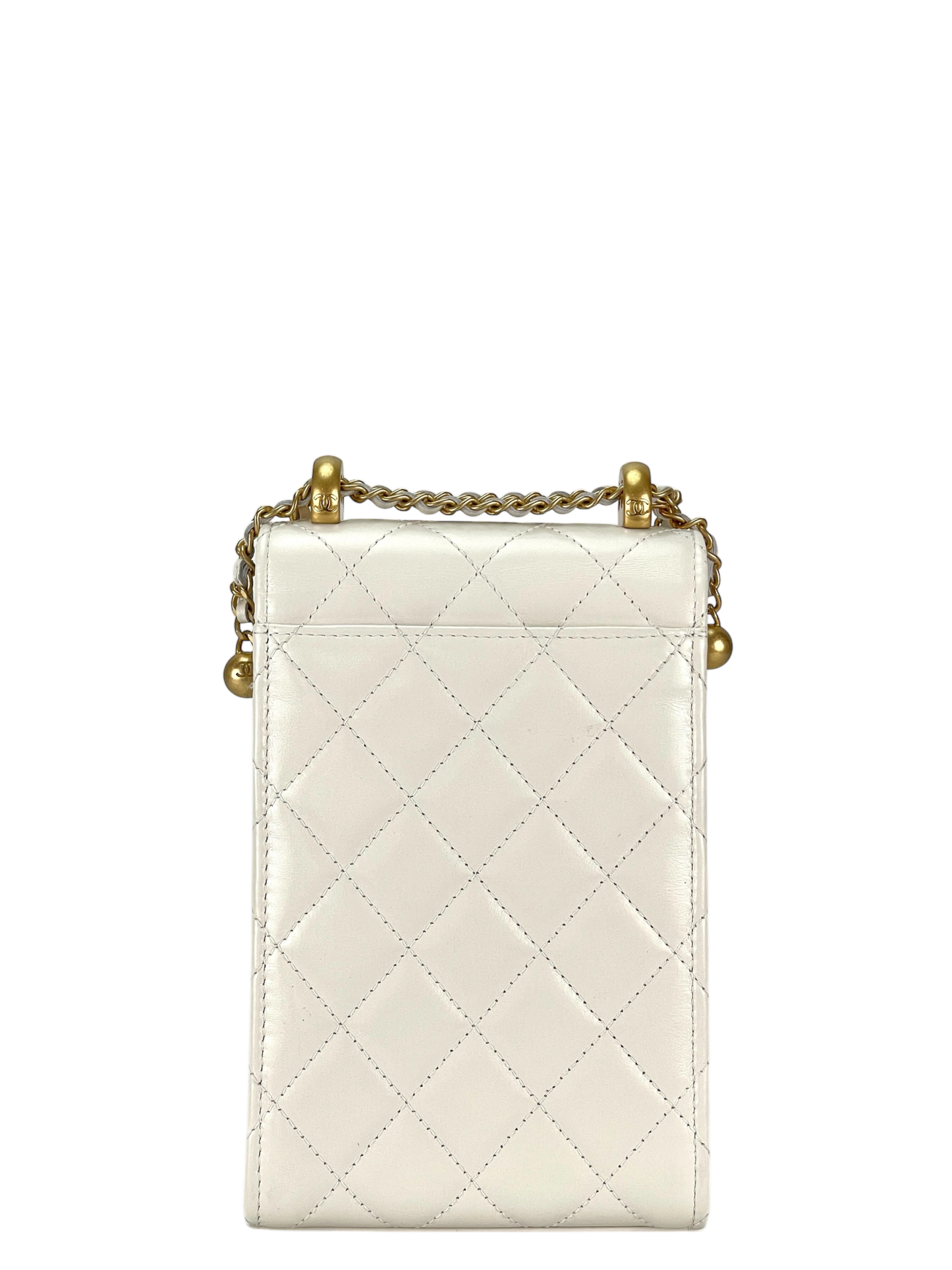 CHANEL - Matelasse Phone Case Pochette Bag Gold Hardware