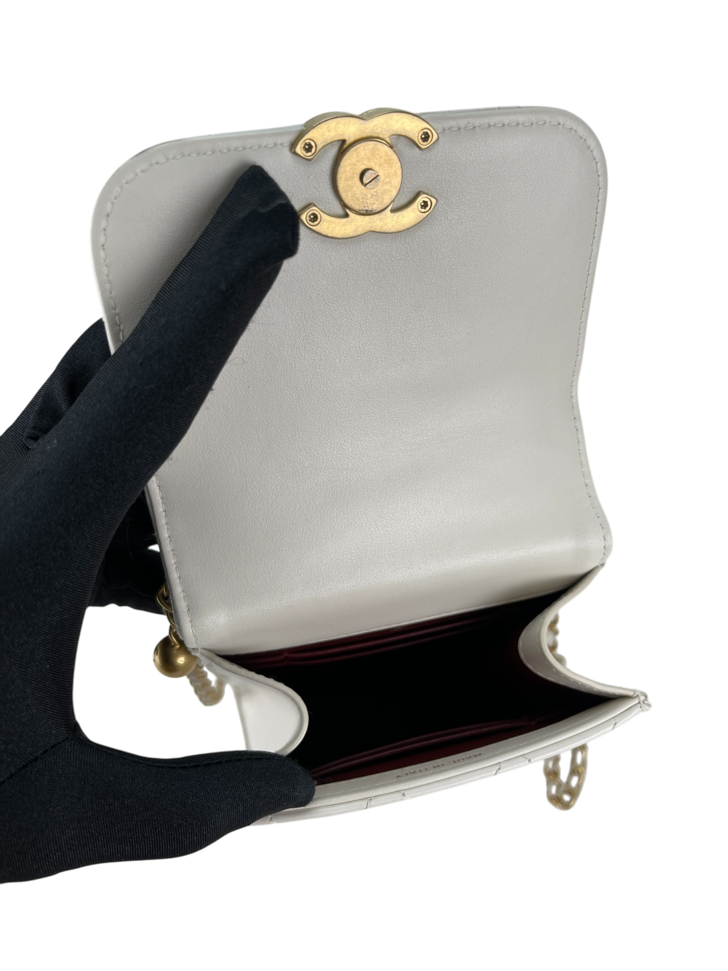 CHANEL - Matelasse Phone Case Pochette Bag Gold Hardware