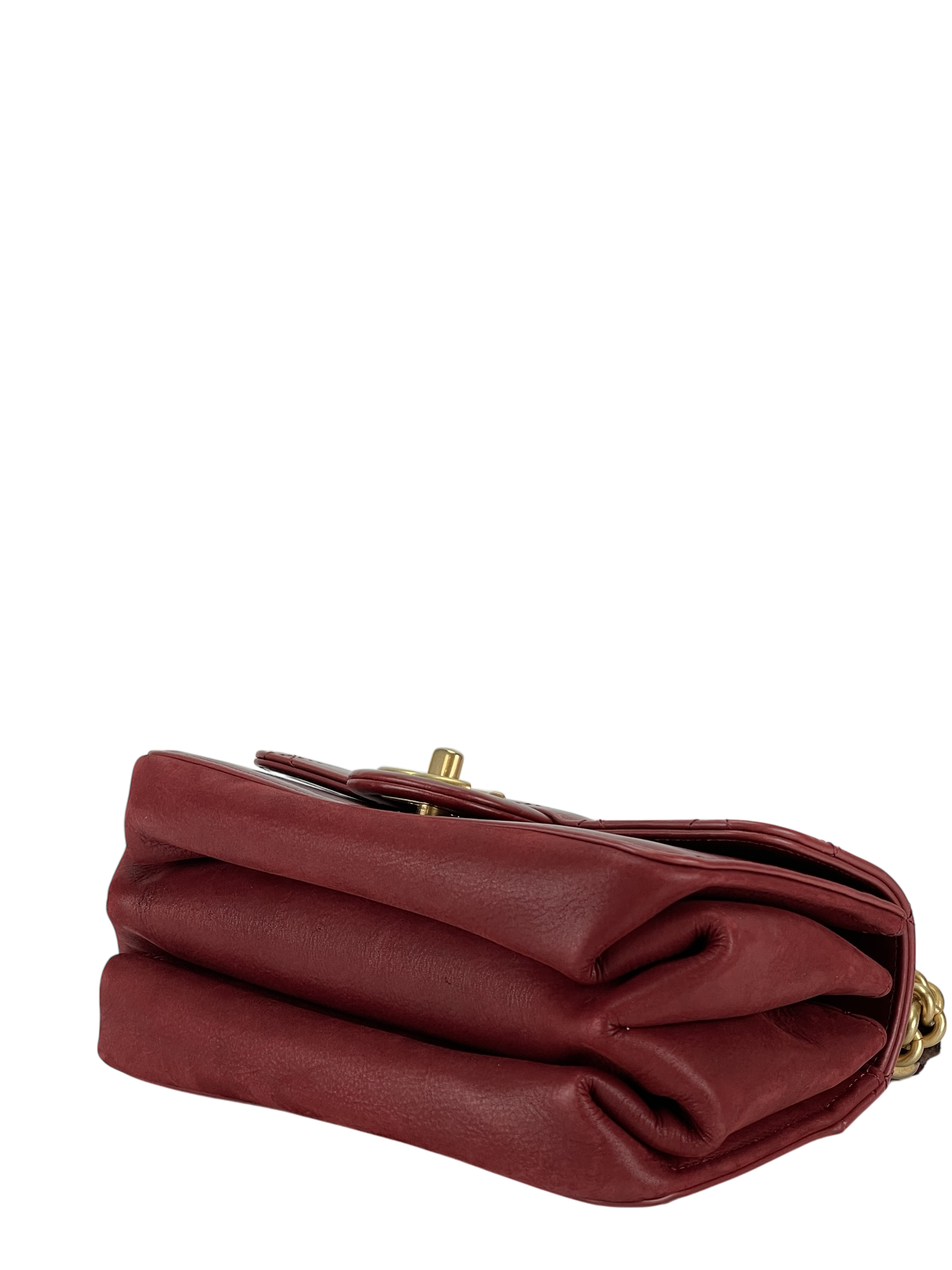 CHANEL - Red Matelasse 2way Velvet Chain Shoulder Bag