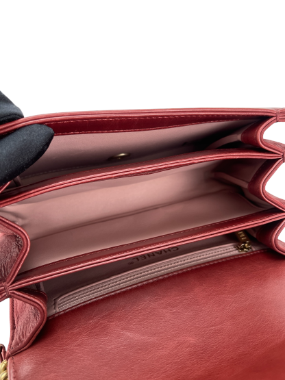 CHANEL - Red Matelasse 2way Velvet Chain Shoulder Bag