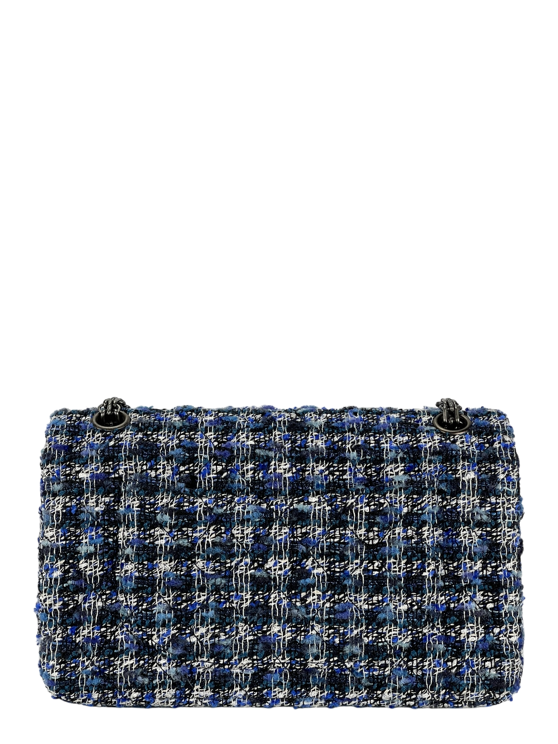 CHANEL - 2.55 Reissue 226 Flap Blue White Tweed Ruthenium Hardware