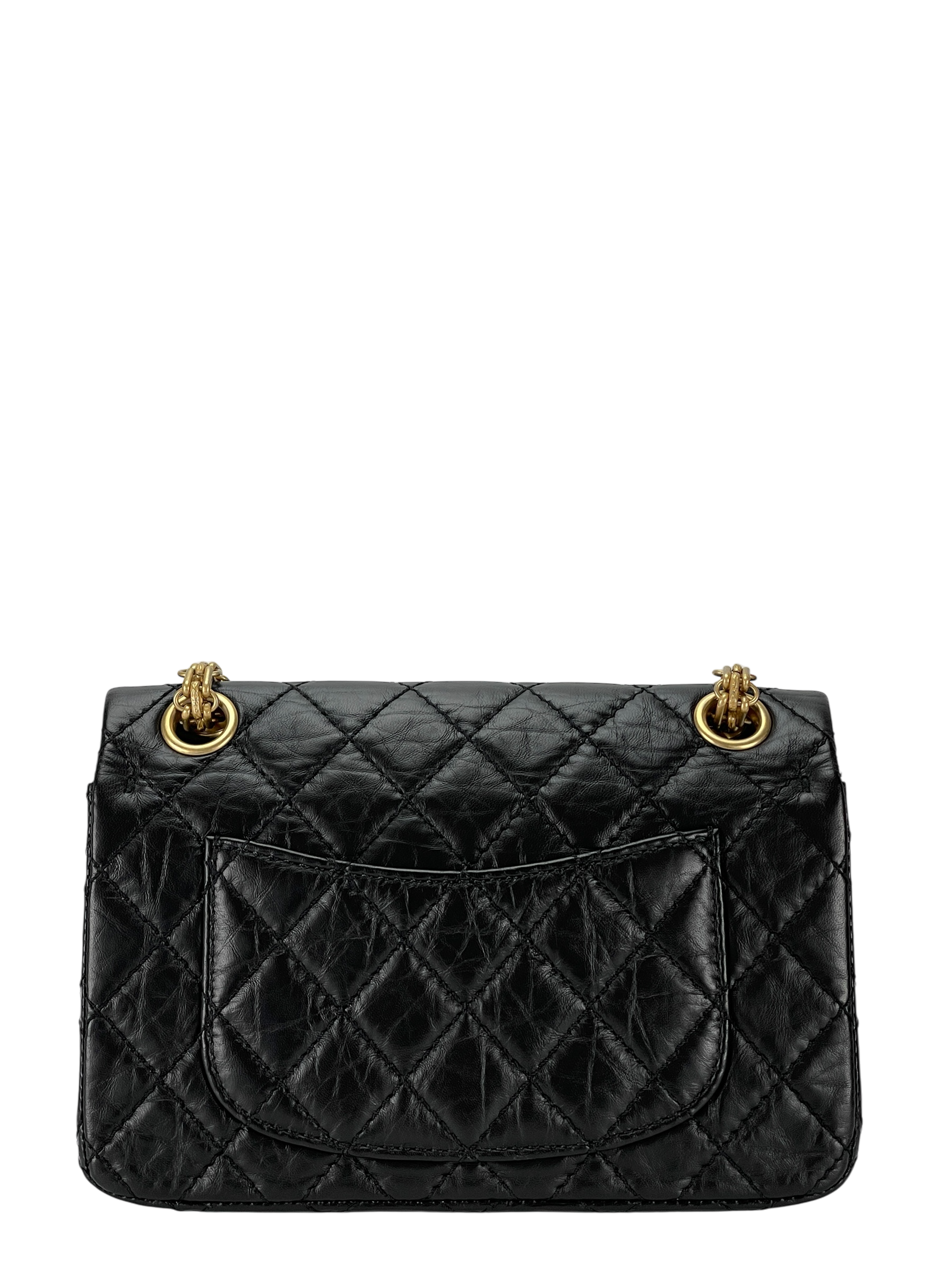 CHANEL -  2.55 Mini Flap Black Calfskin Gold Hardware