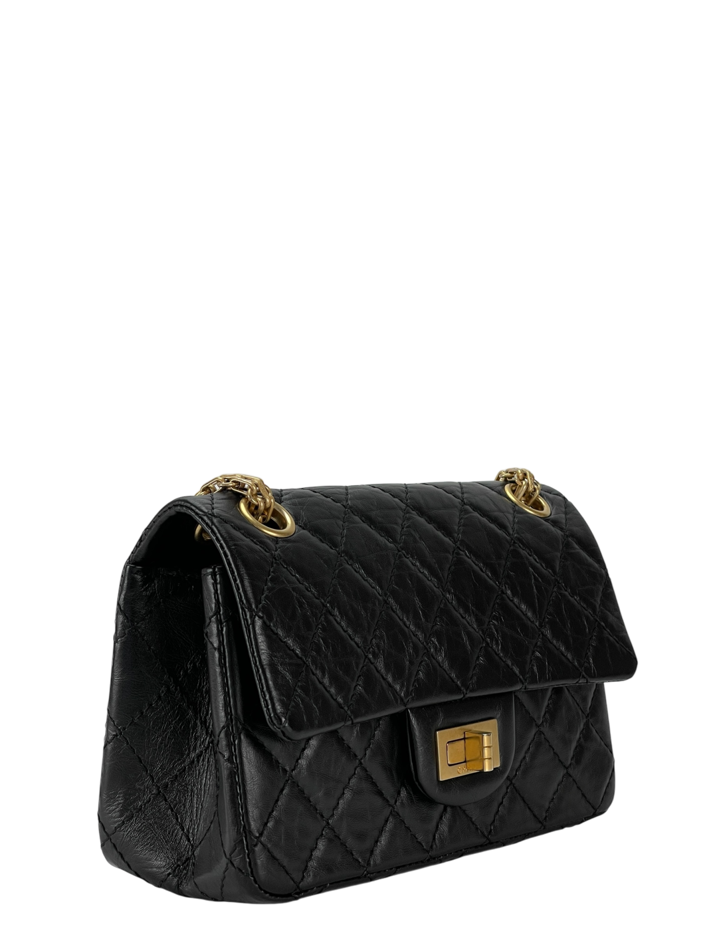 CHANEL - 2.55 Mini Flap Black Calfskin Gold Hardware