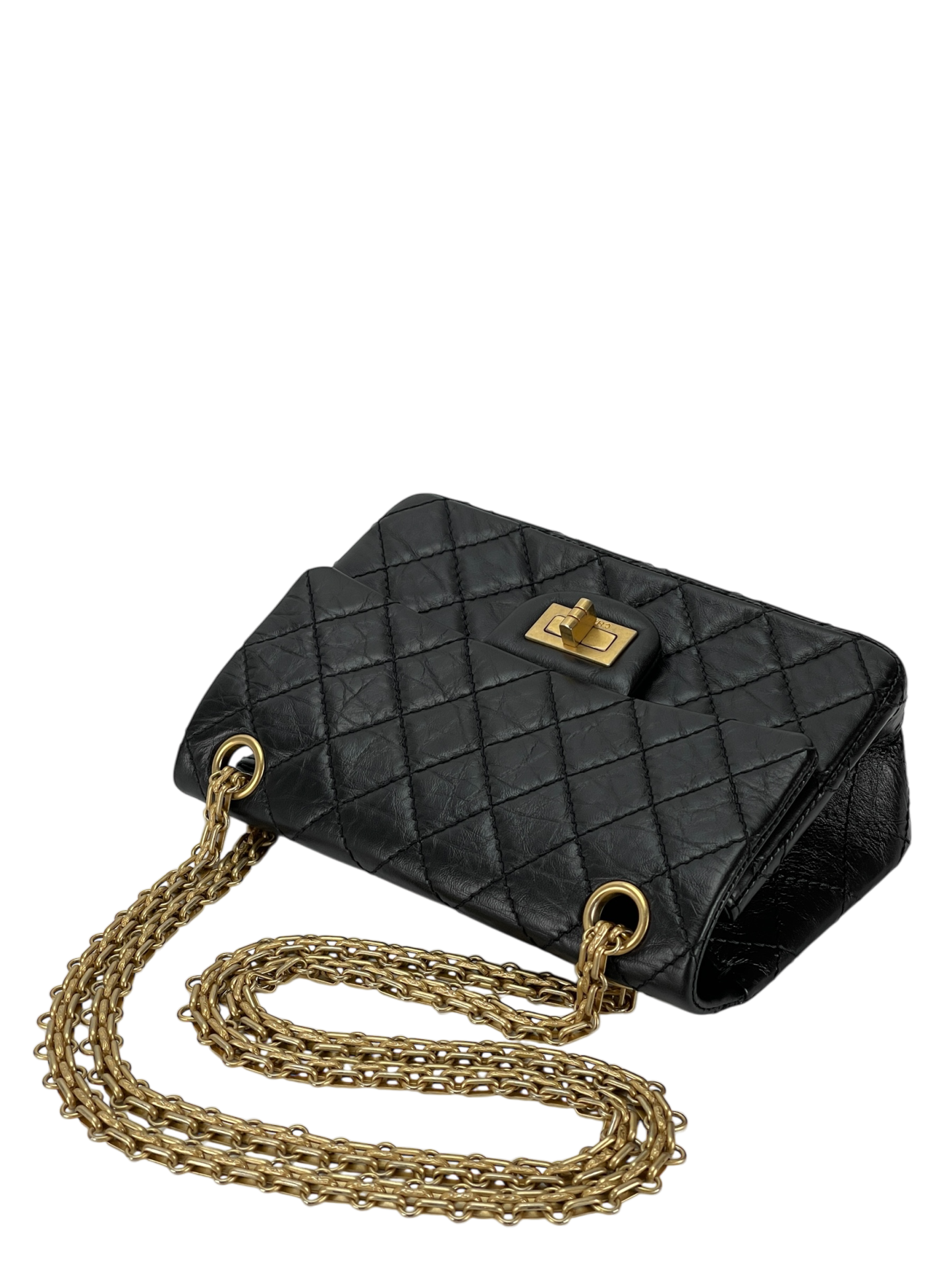 CHANEL - 2.55 Mini Flap Black Calfskin Gold Hardware