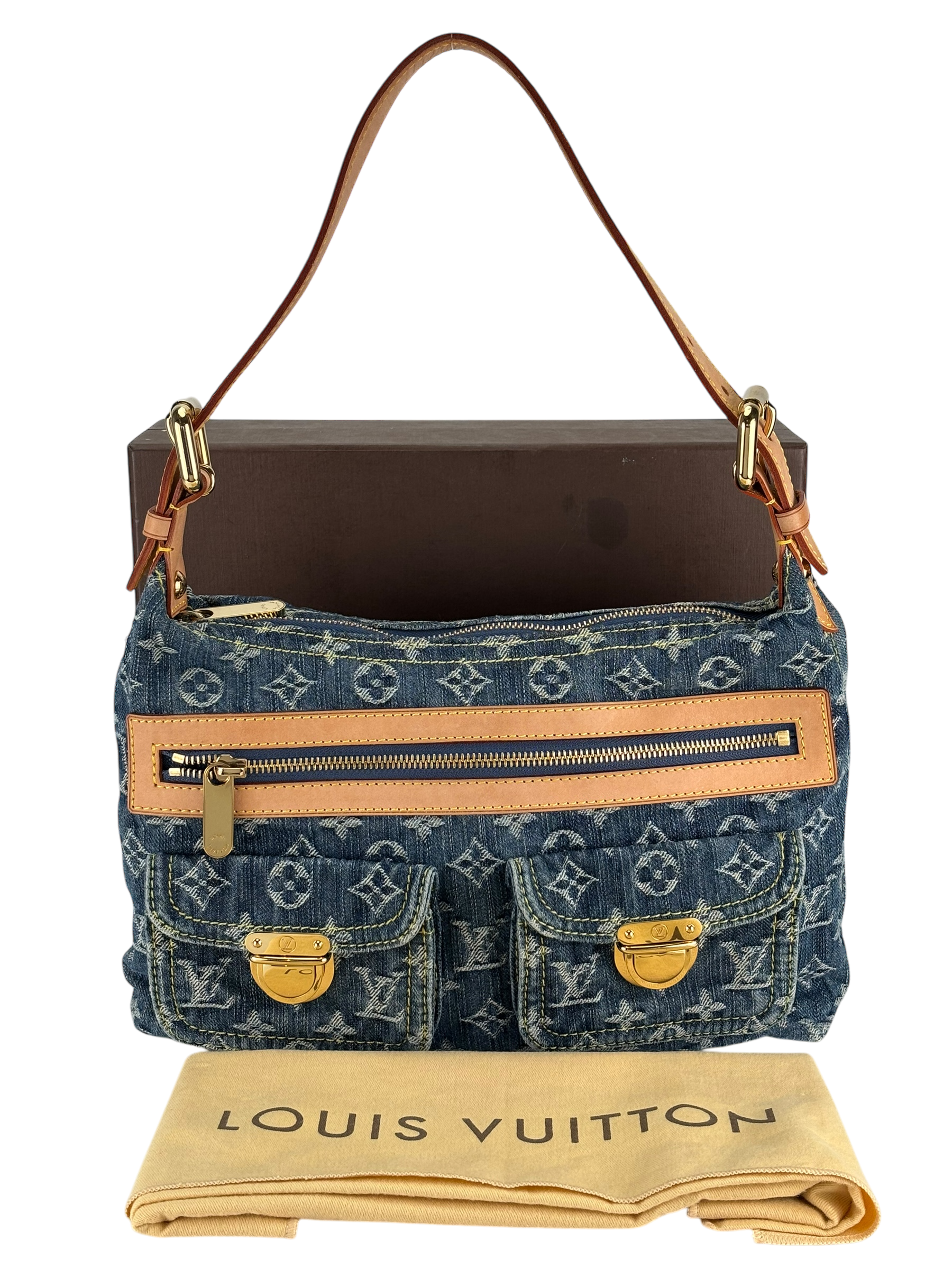 LOUIS VUITTON - Monogram Denim Baggy PM Shoulder Bag Handbag