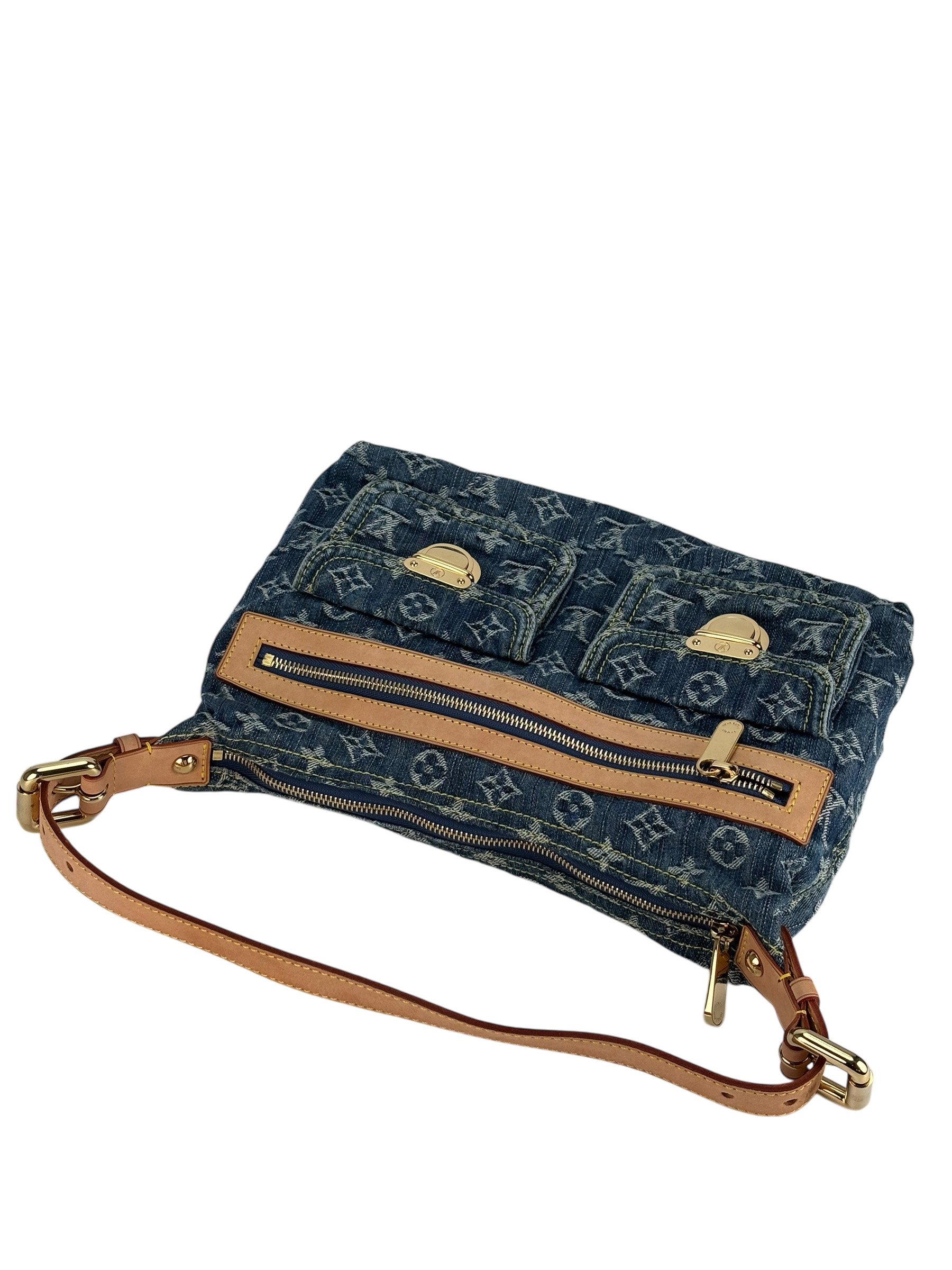 LOUIS VUITTON - Monogram Denim Baggy PM Shoulder Bag Handbag