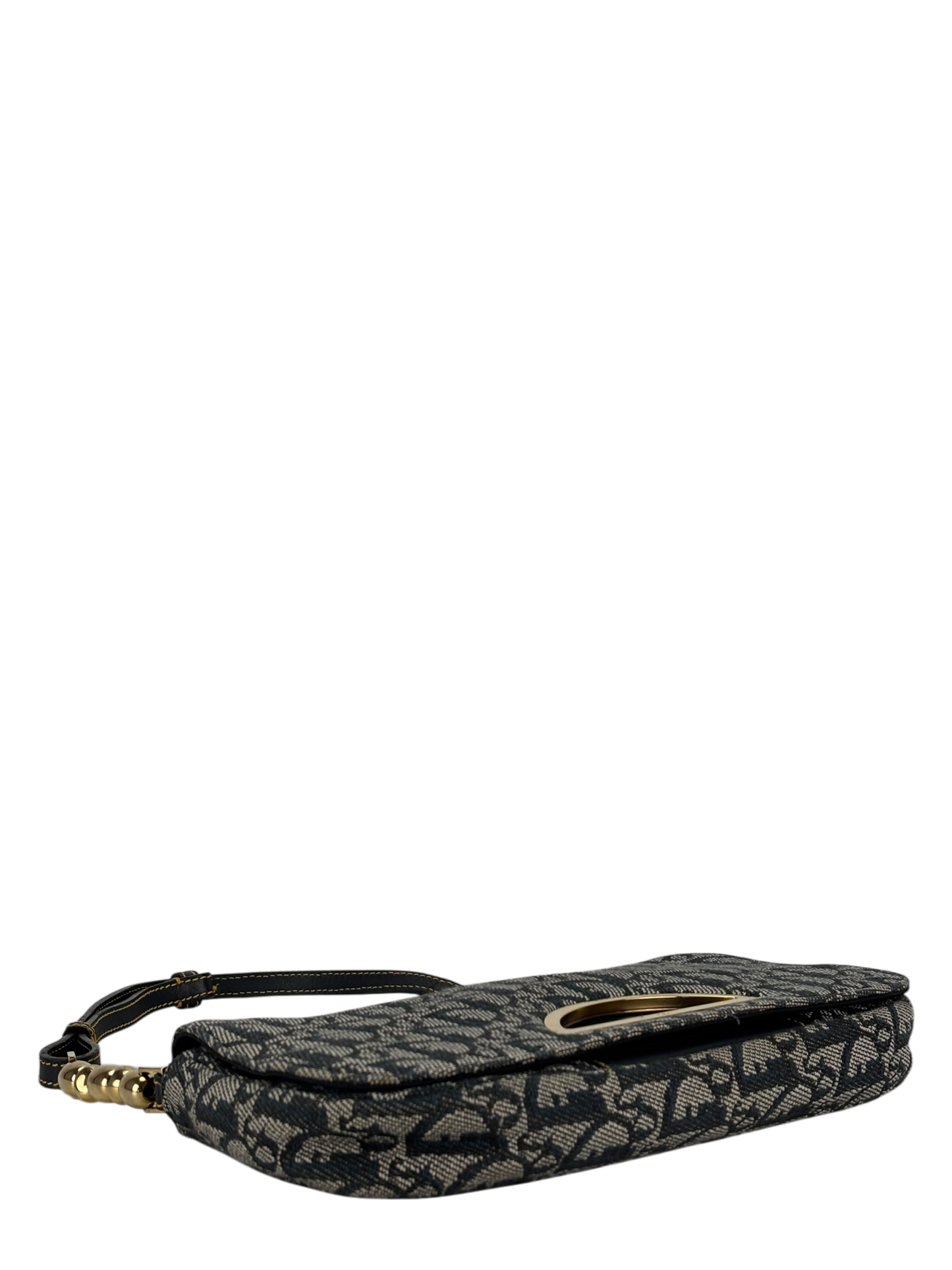 CHRISTIAN DIOR - Navy Trotter Maris Pearl Canvas Leather shoulder bag