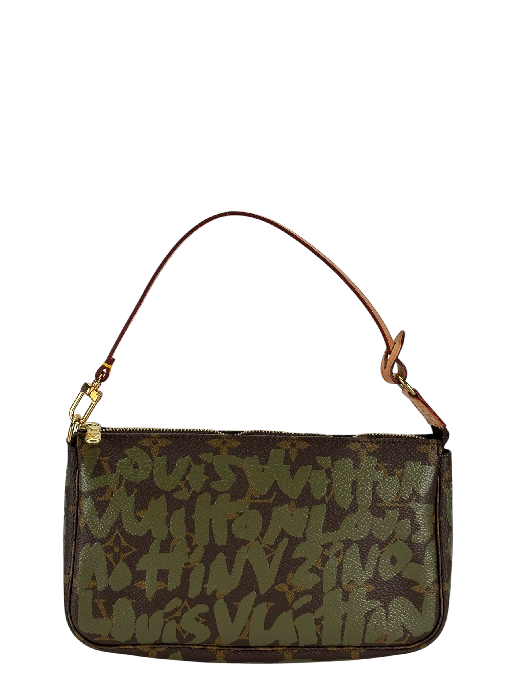 LOUIS VUITTON - Green Stephen Sprouse 2001 Pochette Accessoires Clutch Bag