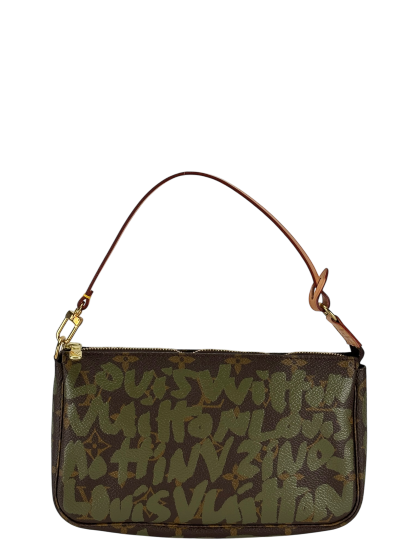 LOUIS VUITTON - Green Stephen Sprouse 2001 Pochette Accessoires Clutch Bag