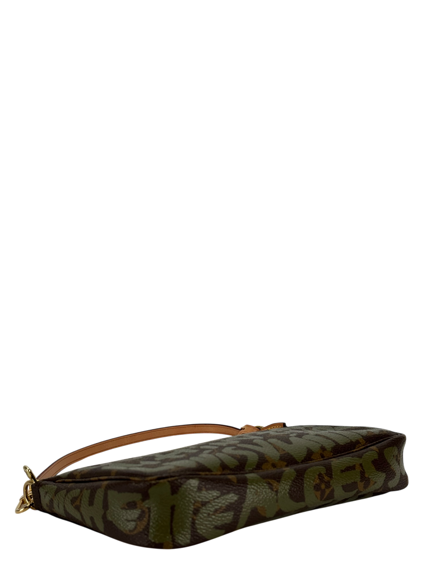 LOUIS VUITTON - Green Stephen Sprouse 2001 Pochette Accessoires Clutch Bag