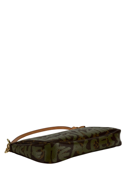 LOUIS VUITTON - Green Stephen Sprouse 2001 Pochette Accessoires Clutch Bag