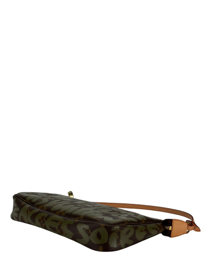 LOUIS VUITTON - Green Stephen Sprouse 2001 Pochette Accessoires Clutch Bag