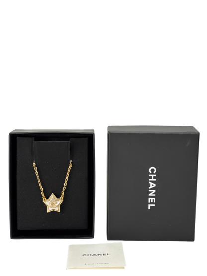 CHANEL - Necklace Costume Pearl Star Necklace Gold