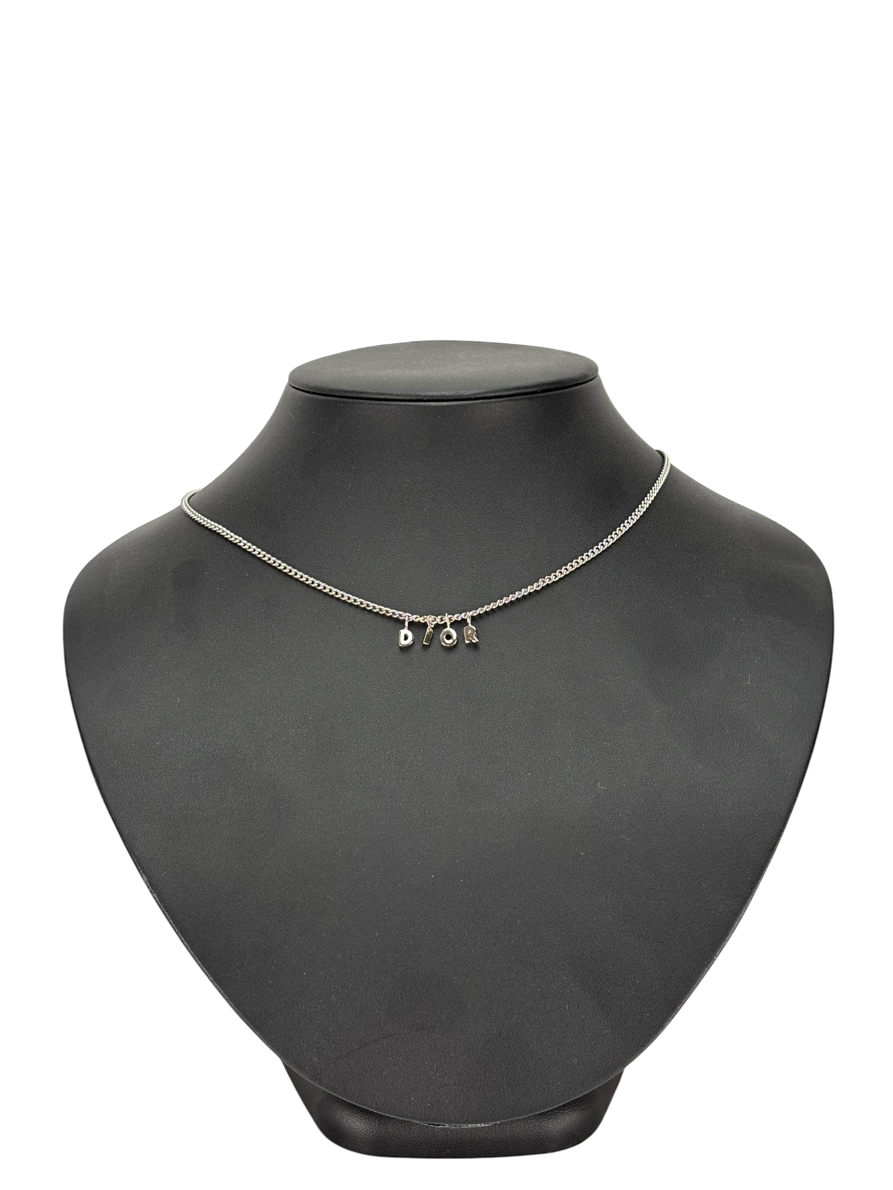 CHRISTIAN DIOR - Sliver Dior logo Necklace 