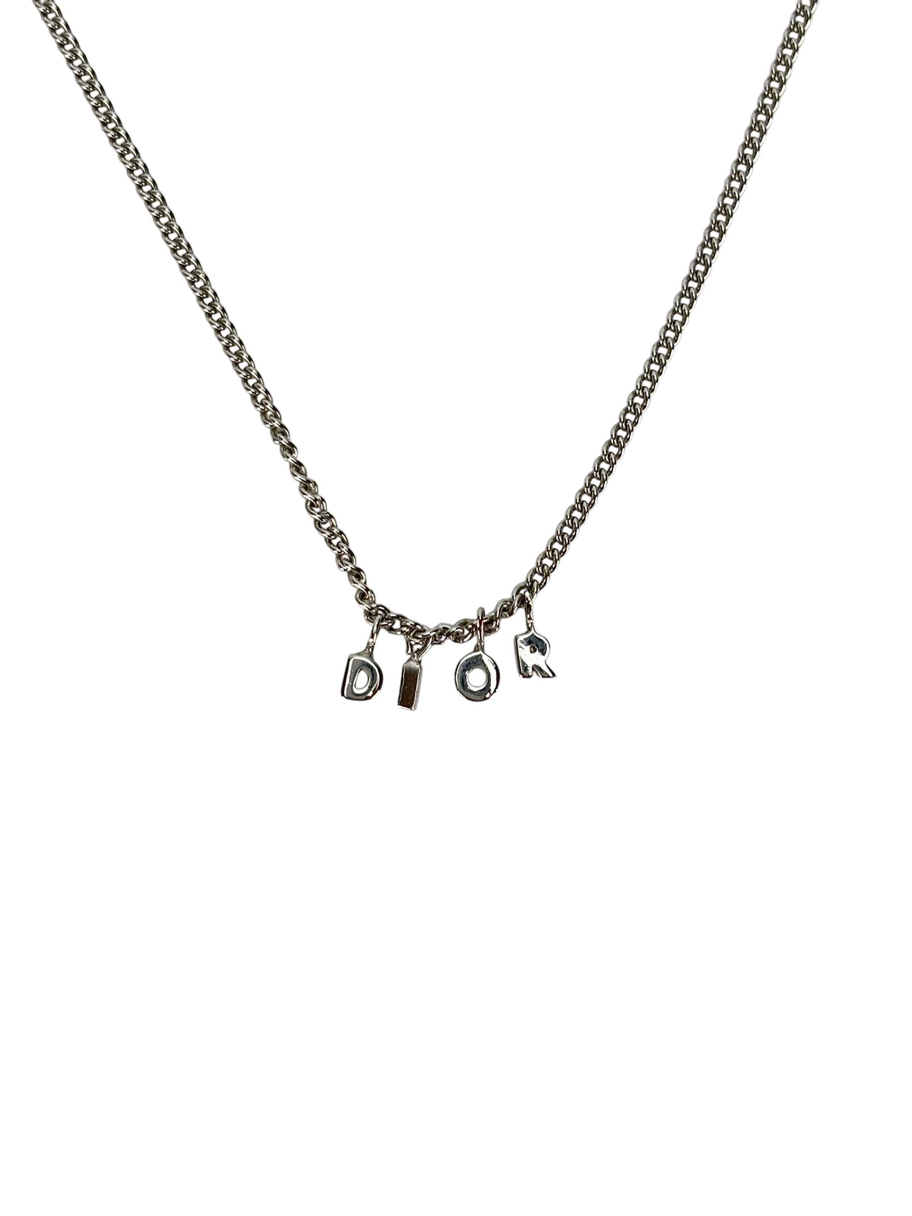 CHRISTIAN DIOR - Sliver Dior logo Necklace 