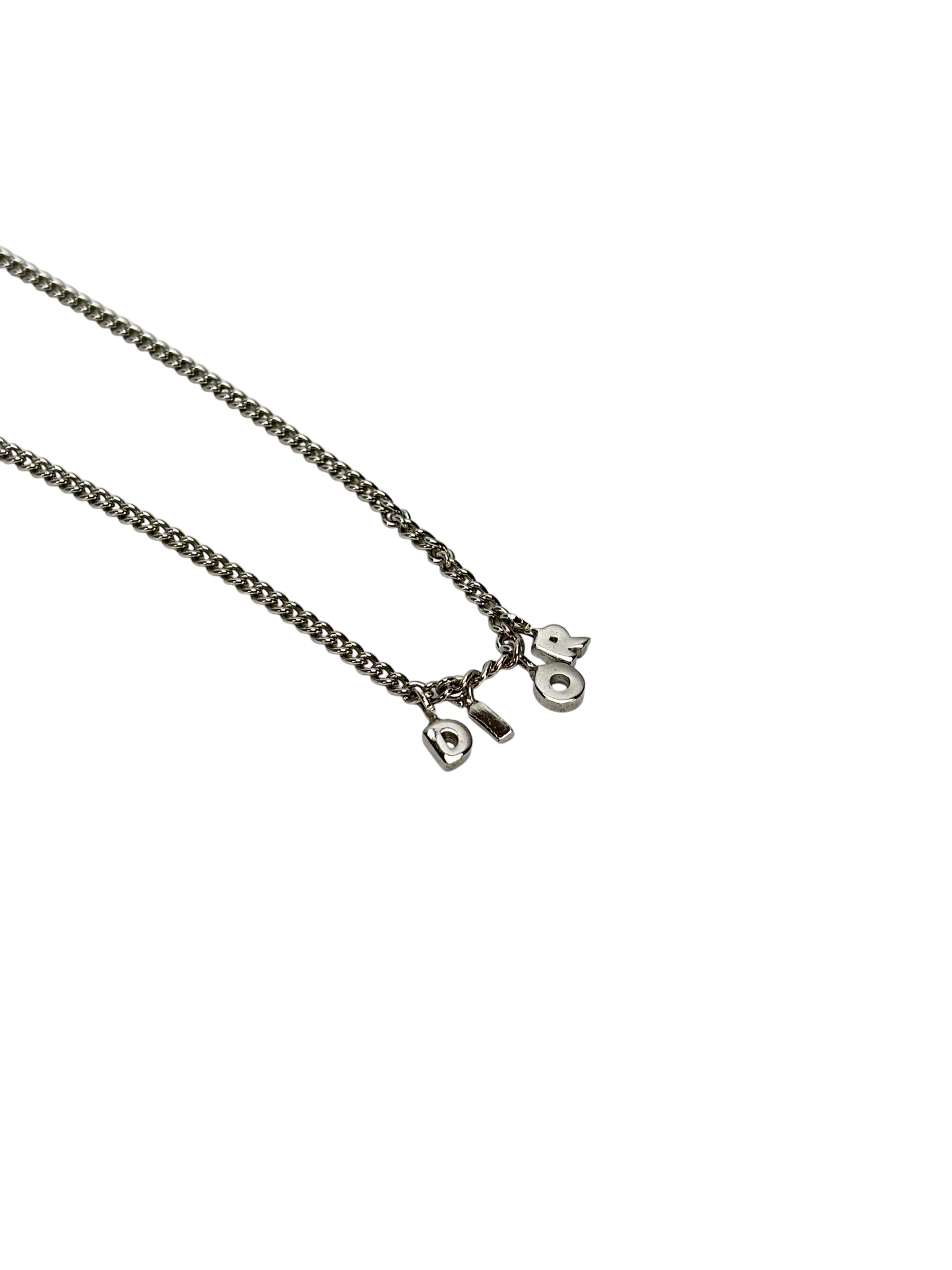 CHRISTIAN DIOR - Sliver Dior logo Necklace 