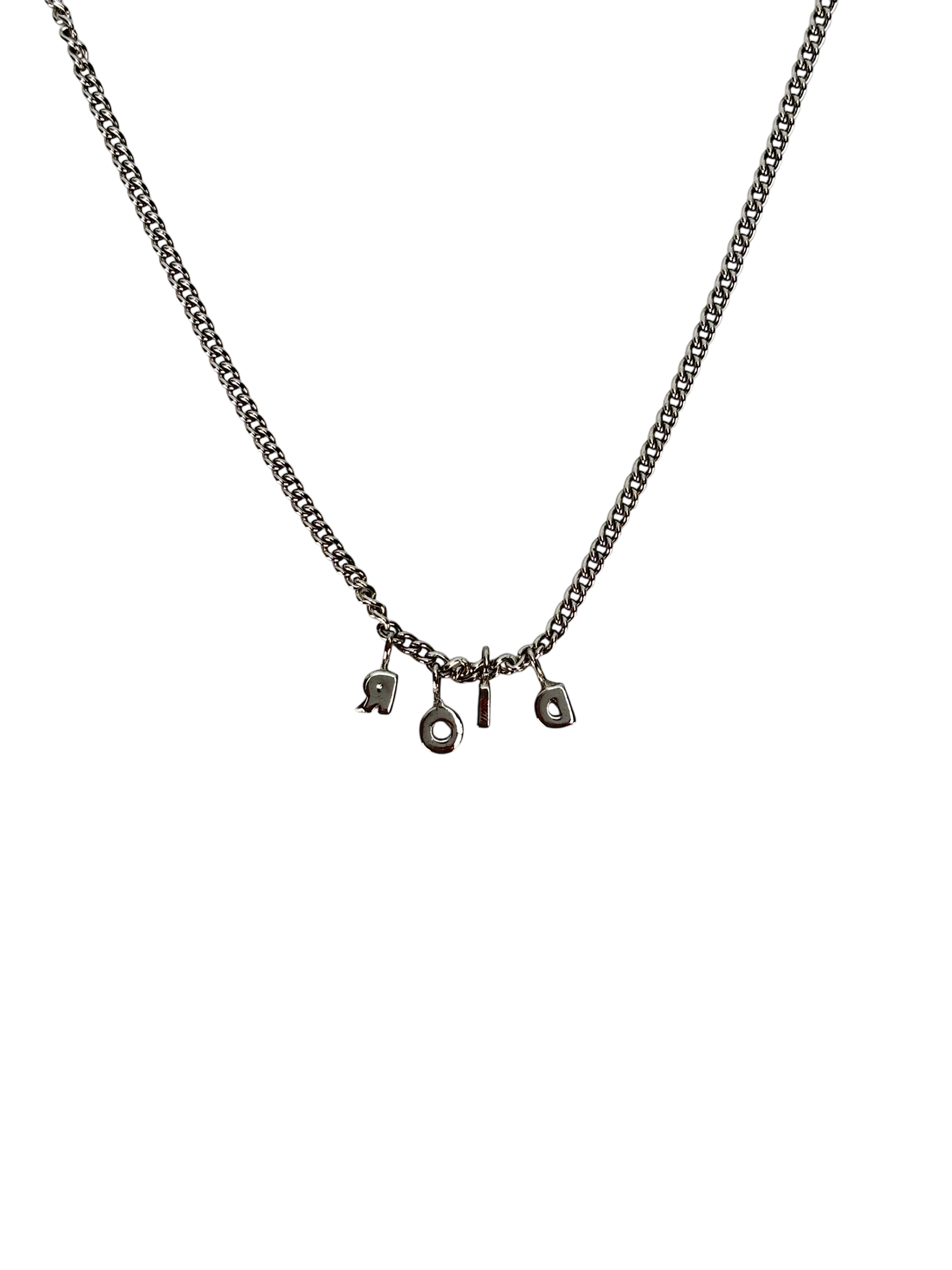 CHRISTIAN DIOR - Sliver Dior logo Necklace 