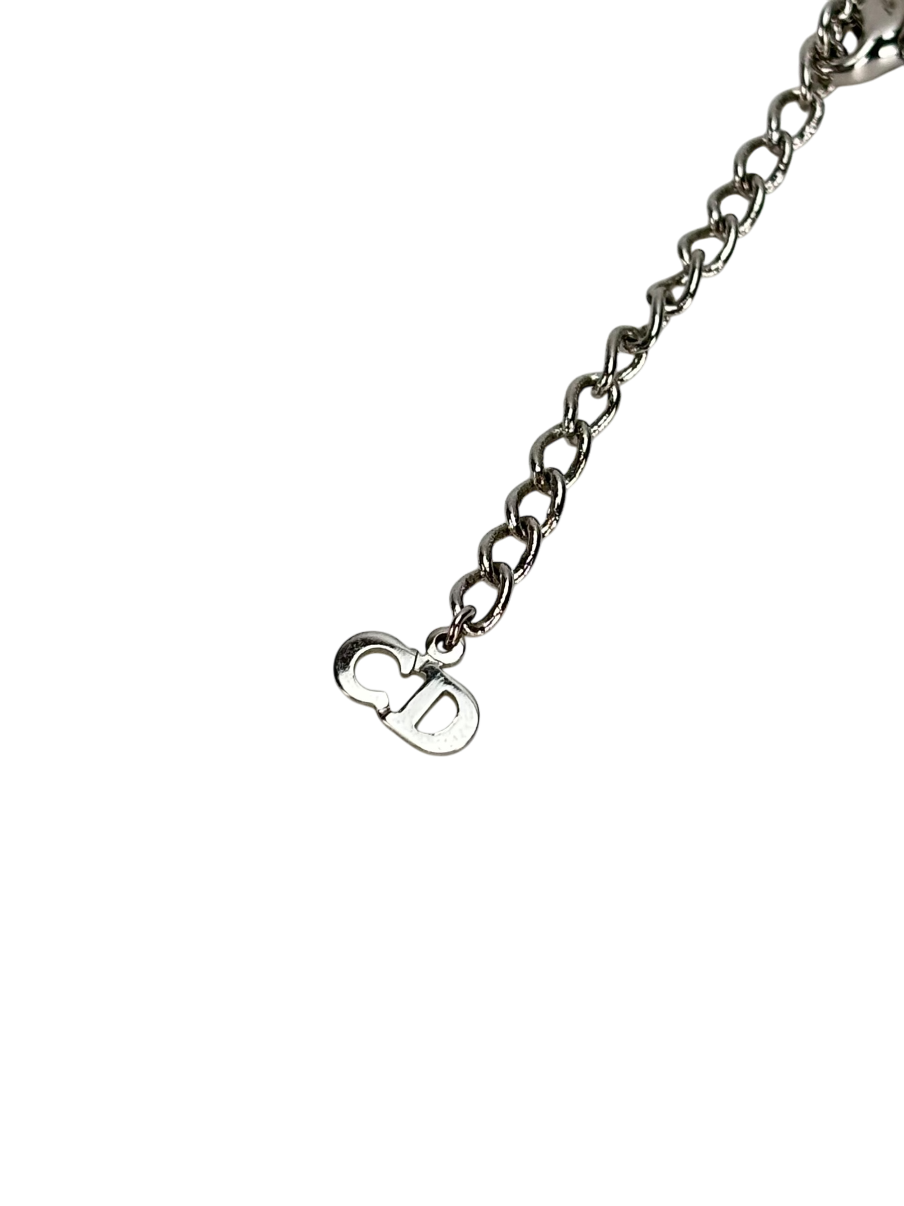 CHRISTIAN DIOR - Sliver Dior logo Necklace 
