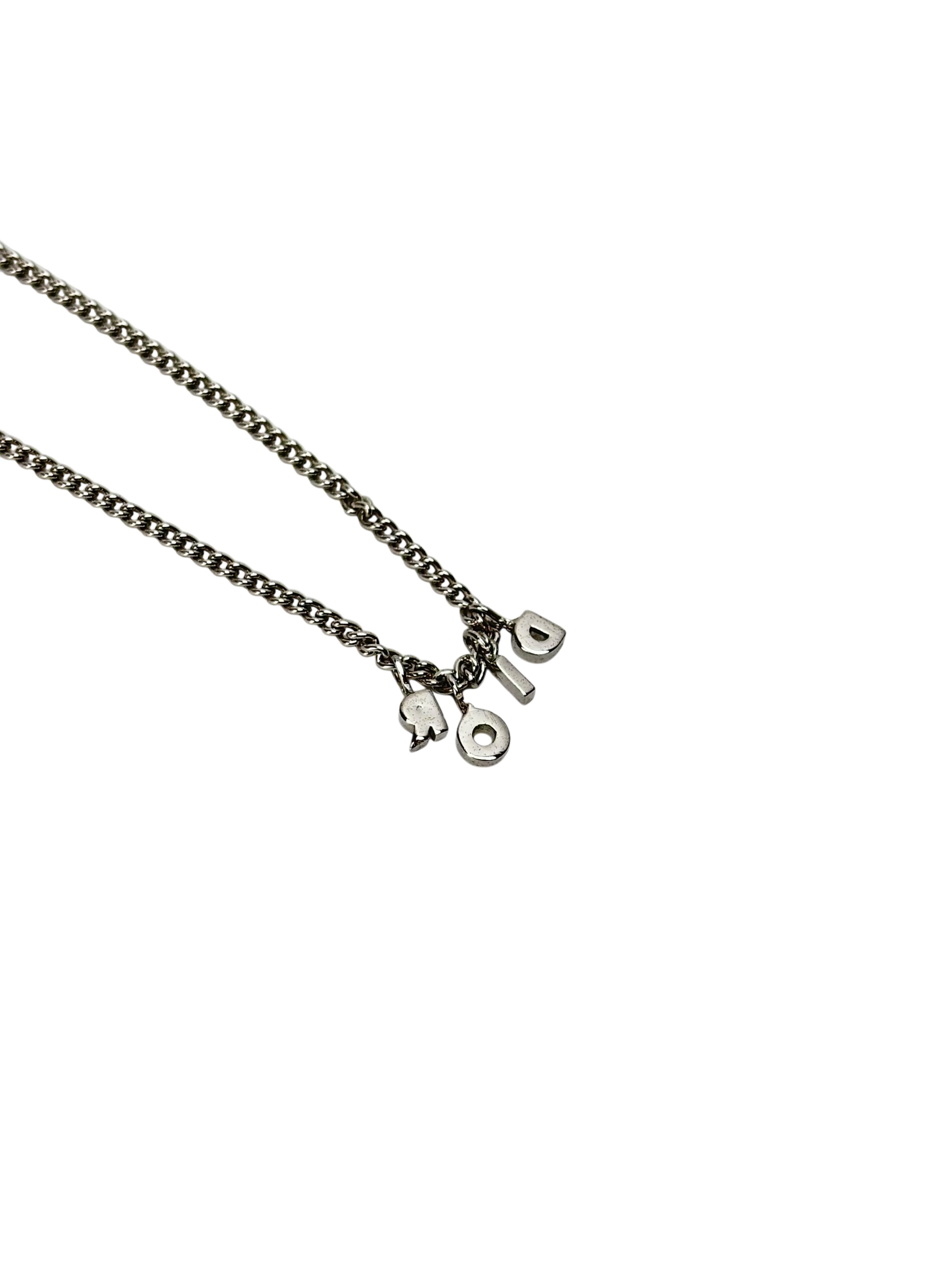 CHRISTIAN DIOR - Sliver Dior logo Necklace 