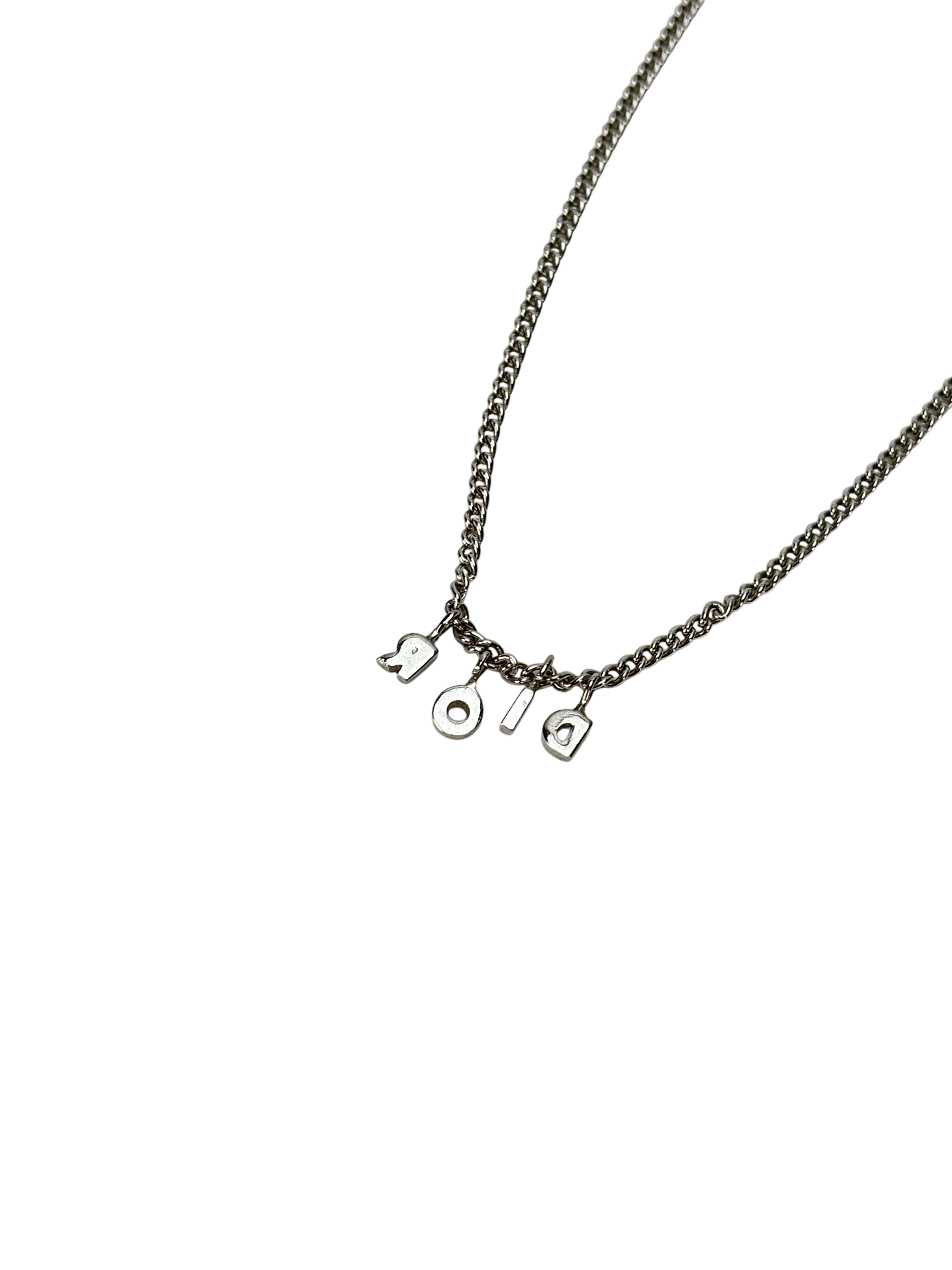 CHRISTIAN DIOR - Sliver Dior logo Necklace 