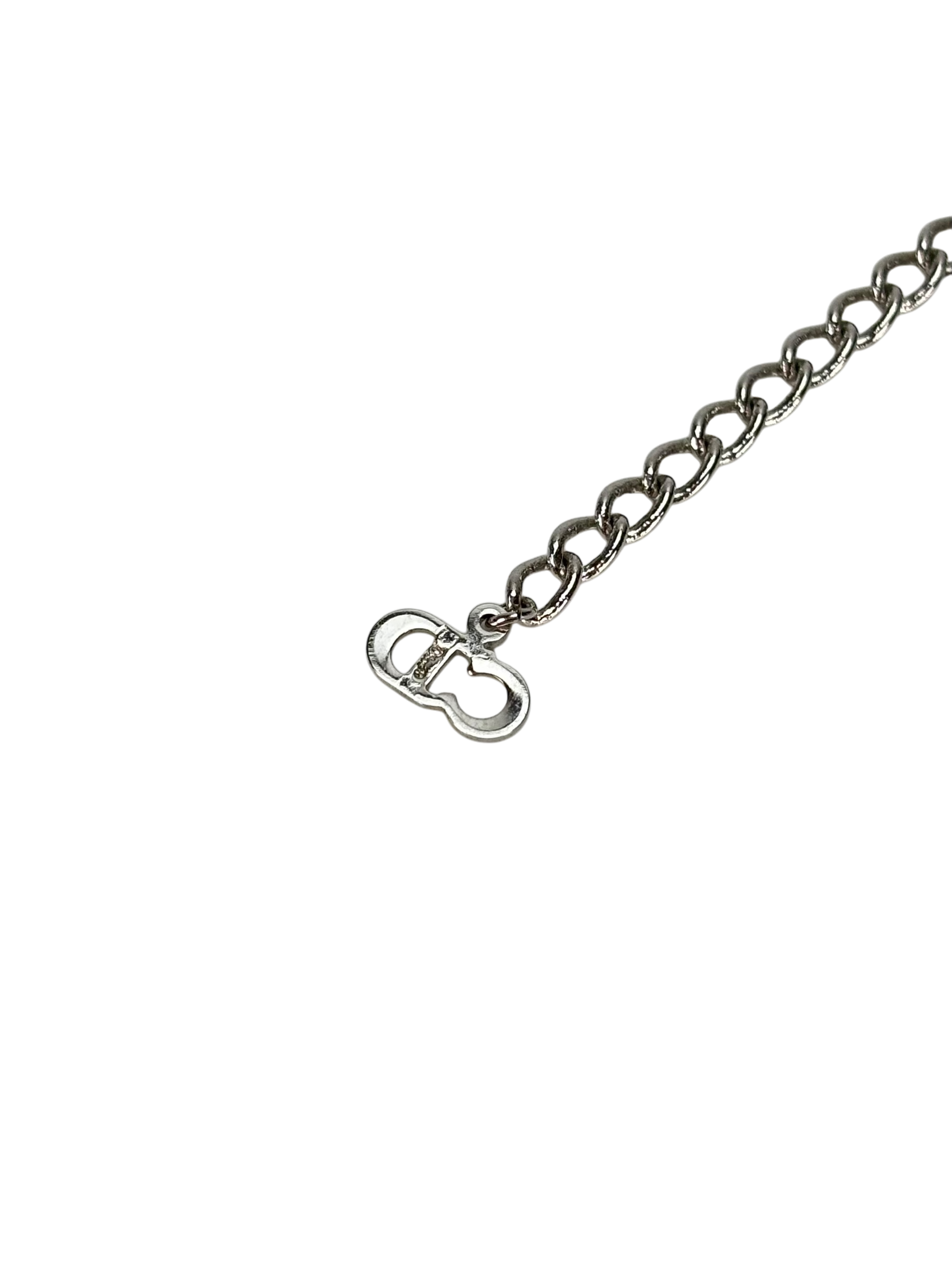 CHRISTIAN DIOR - Sliver Dior logo Necklace 