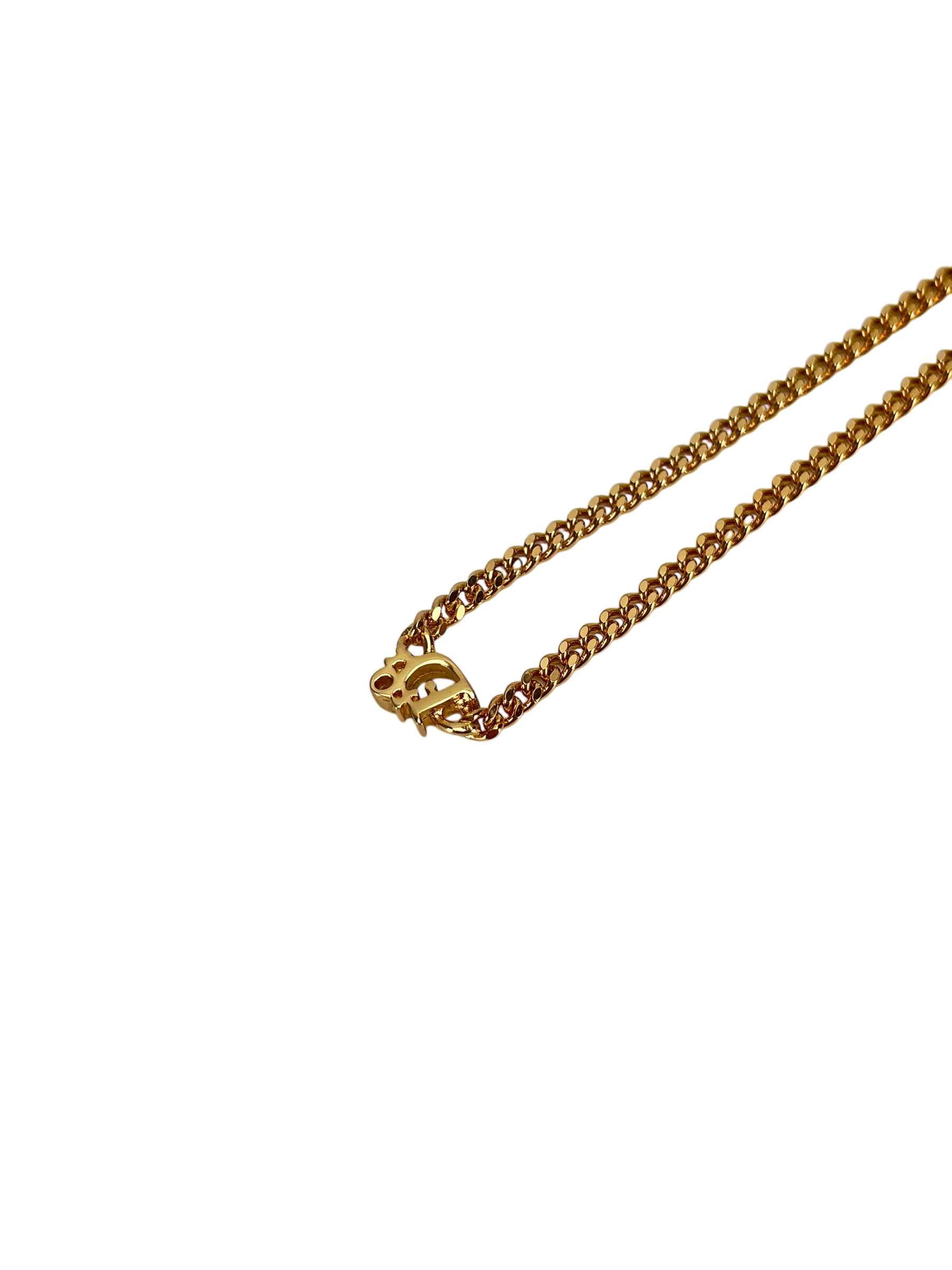CHRISTIAN DIOR - Gold dior logo Necklace