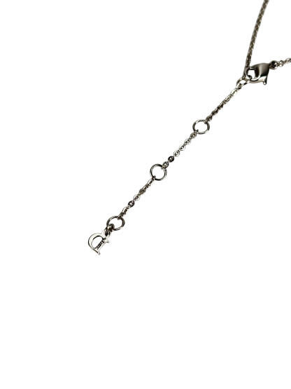 CHRISTIAN DIOR - Silver Heart D logo Necklace 