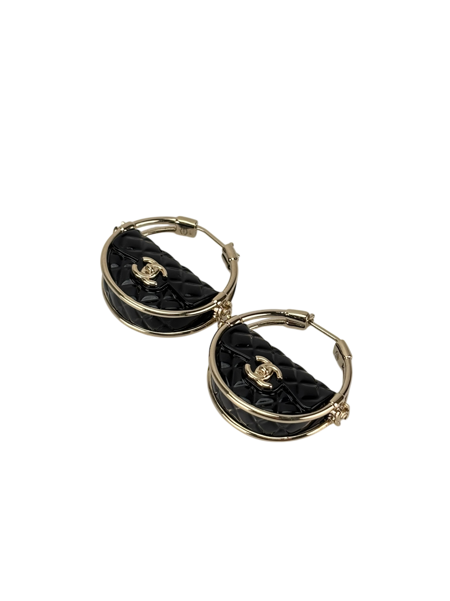 CHANEL - 23C Flap Bag Costume Charm Hoop Earrings 