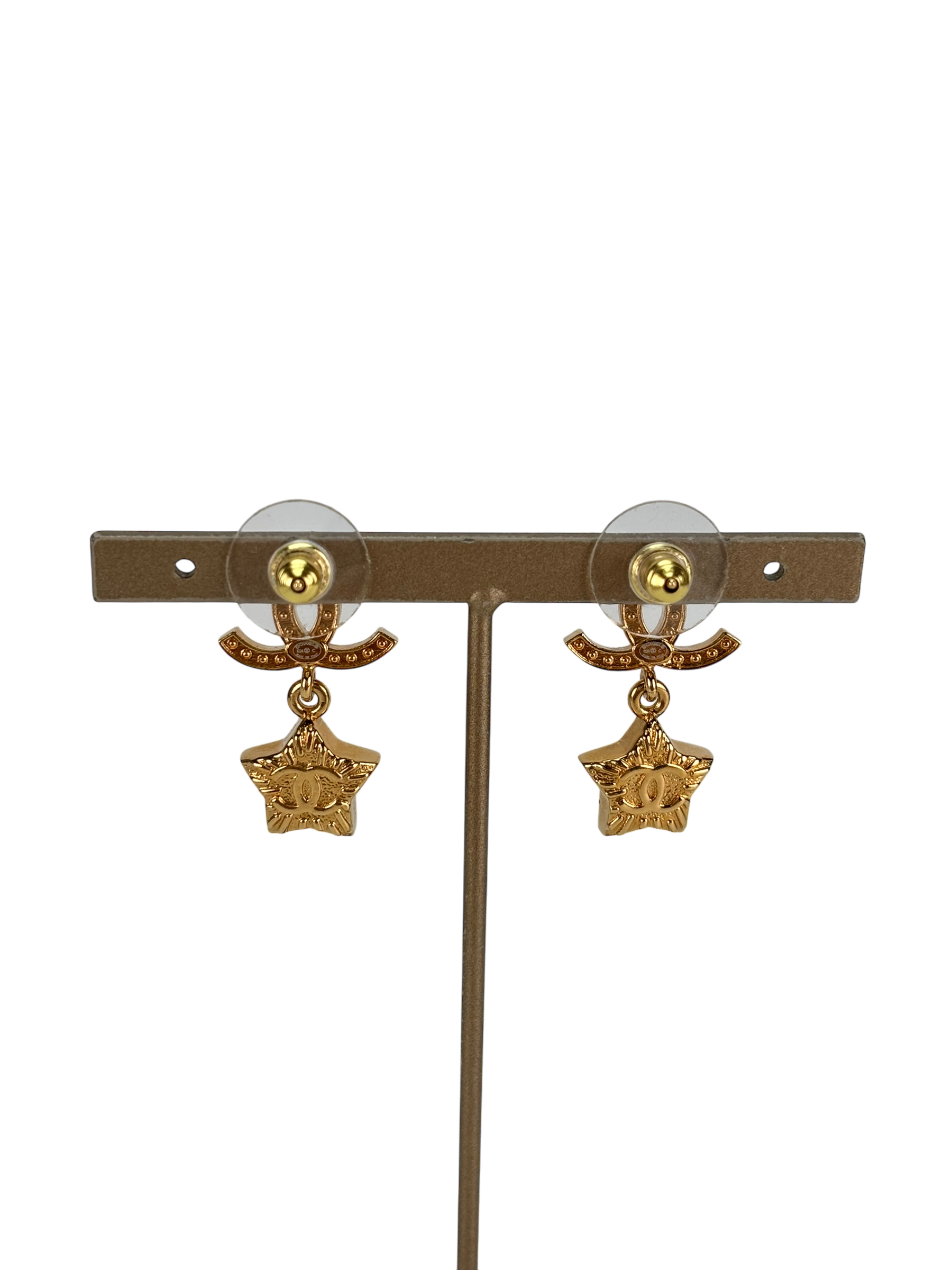 CHANEL - 24C Coco Mark ​​Star Bijou Gold Hardware Earrings 